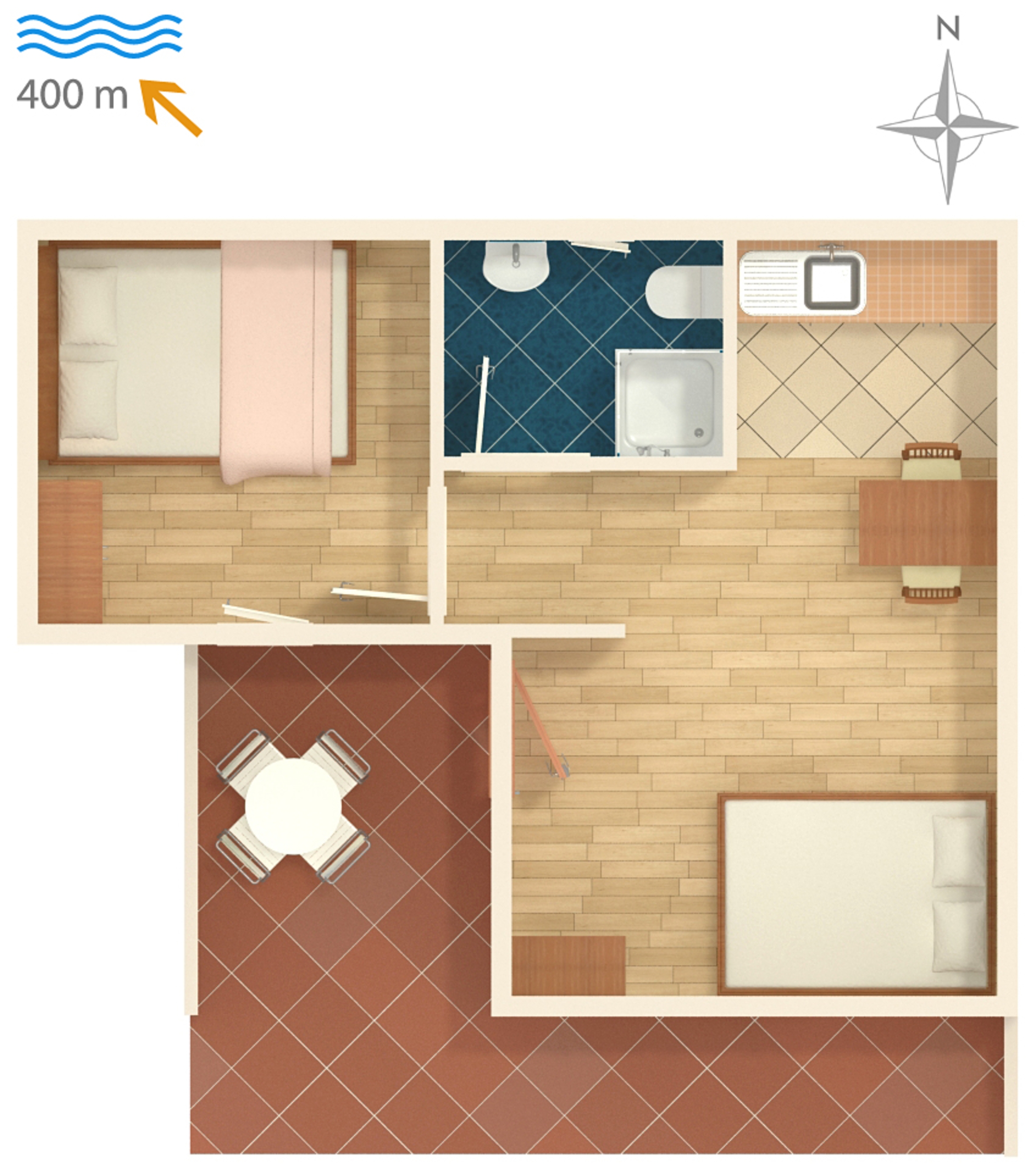 One bedroom apartment with terrace Okrug Gornji, Čiovo  A-b