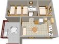 Okrug Gornji, Půdorys v ubytování typu apartment, WiFi.