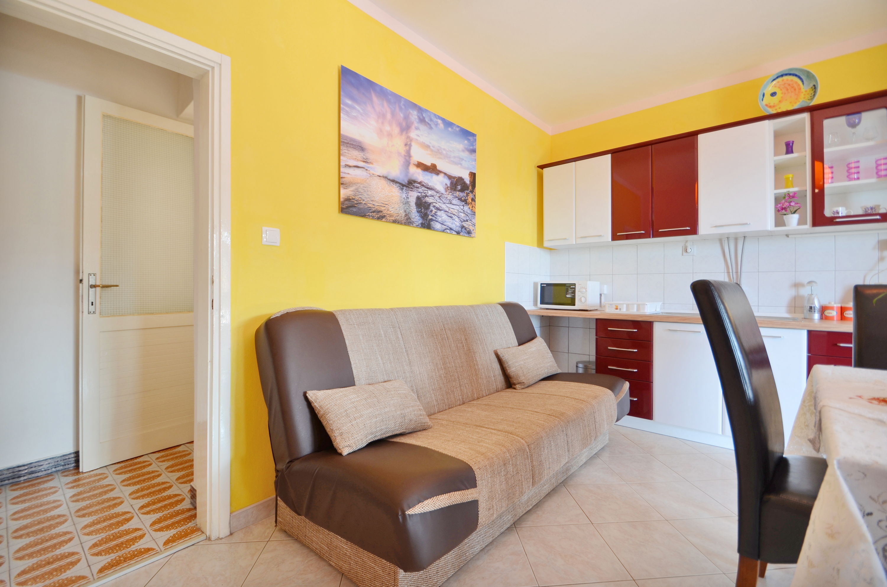 Two bedroom apartment with terrace and sea view Zavalatica, Korčula  A-a