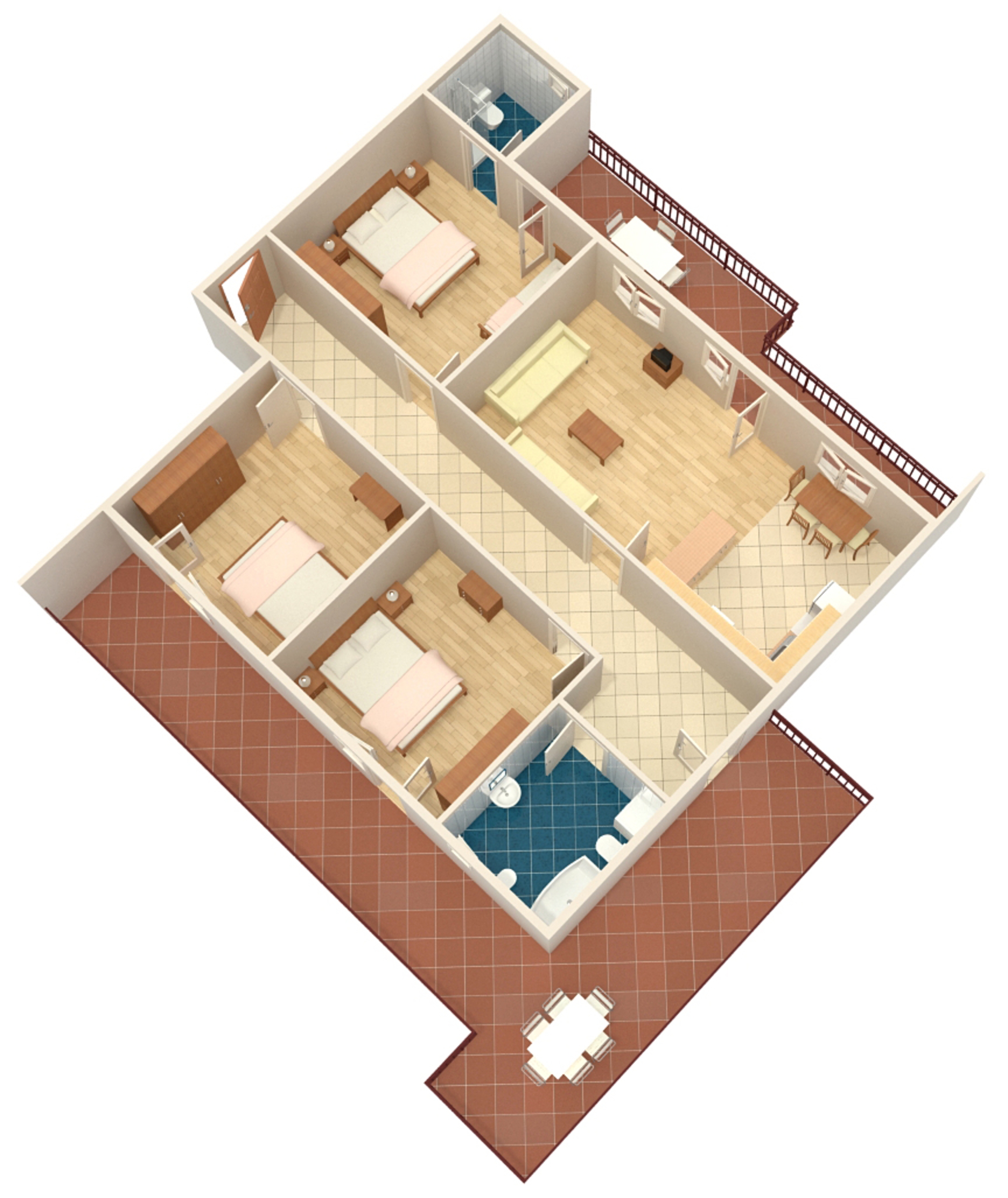 Three bedroom apartment with terrace and sea view Arbanija, Čiovo  A-a