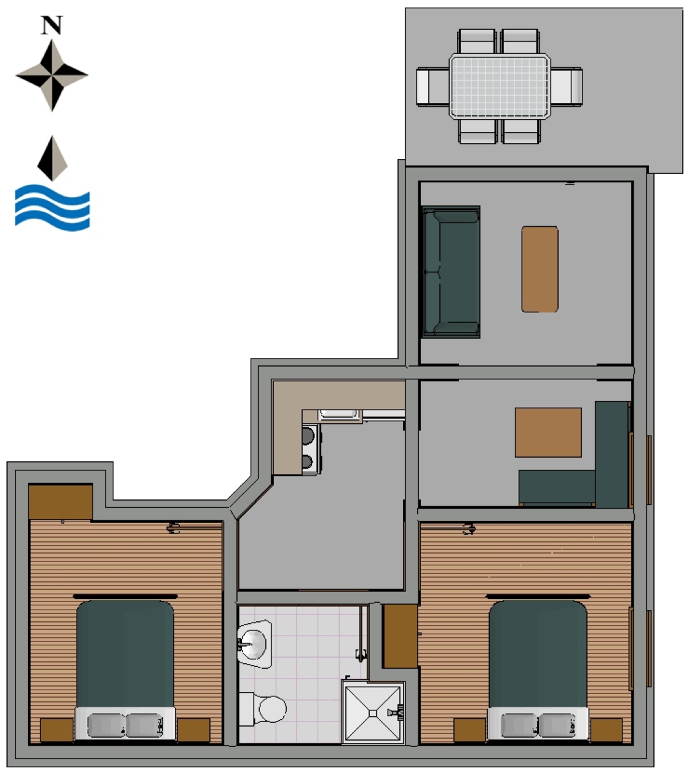 Two bedroom apartment near beach Slatine, Čiovo  A-b