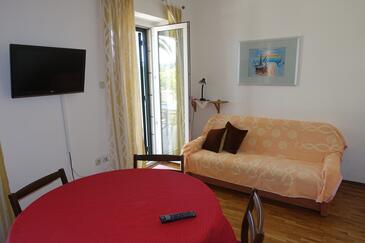 Podgora, Obývacia izba v ubytovacej jednotke apartment, WiFi.