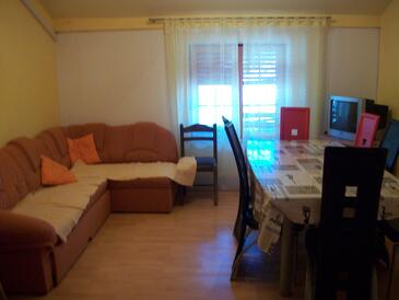 Biograd na Moru, Woonkamer in the apartment, air condition available, (pet friendly) en WiFi.