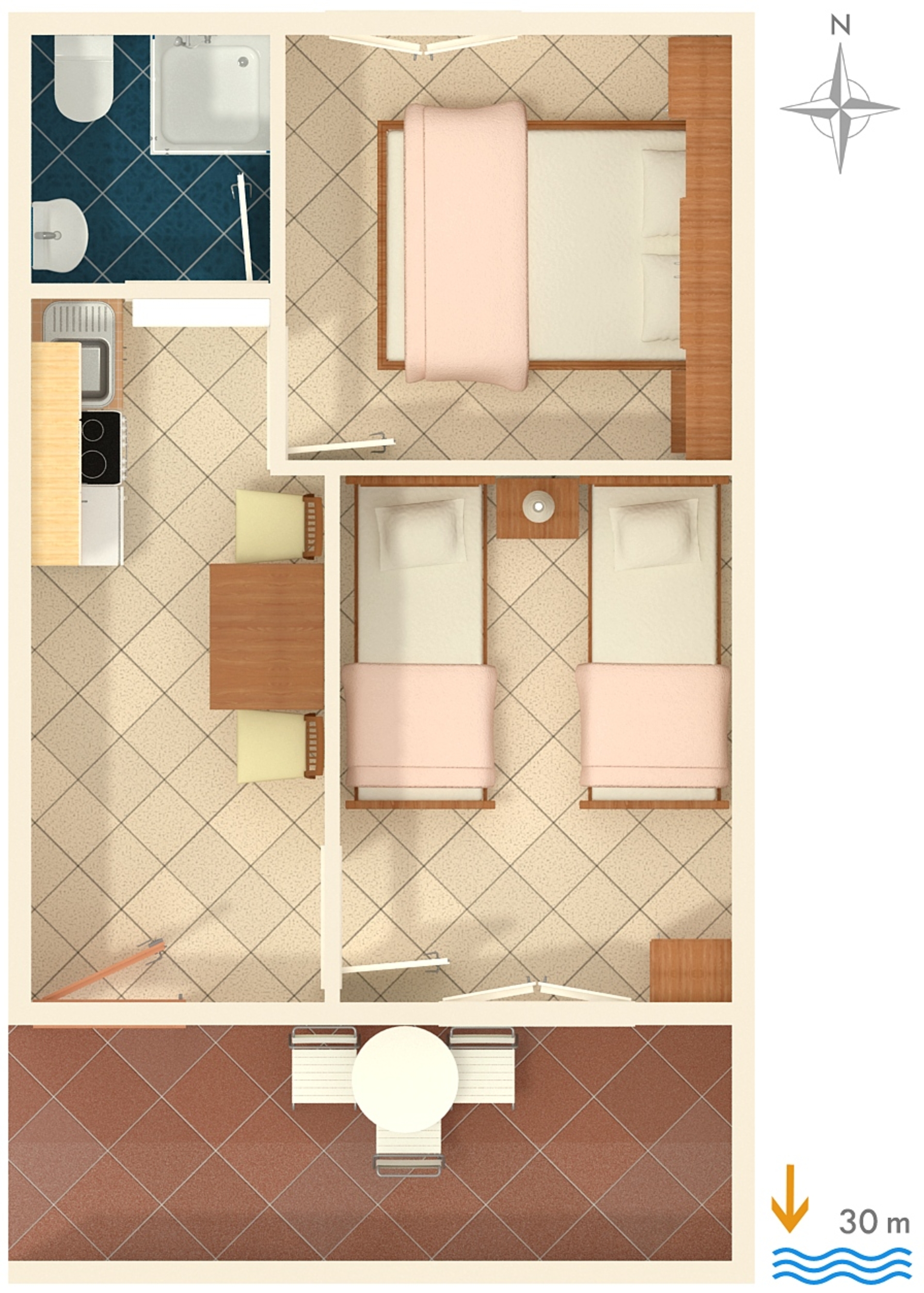 Two bedroom apartment near beach Rukavac, Vis  A-c