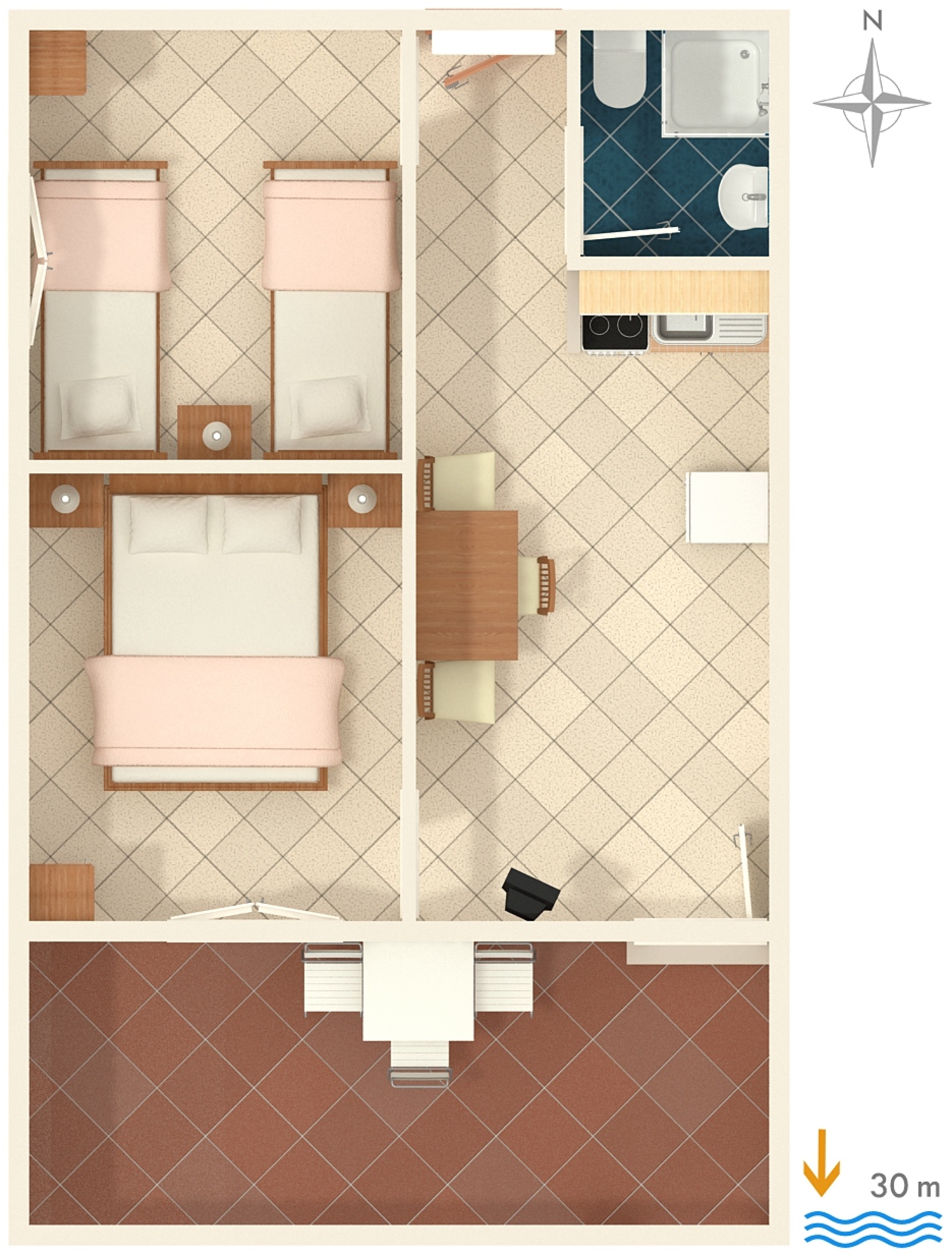 Two bedroom apartment near beach Rukavac, Vis  A-d