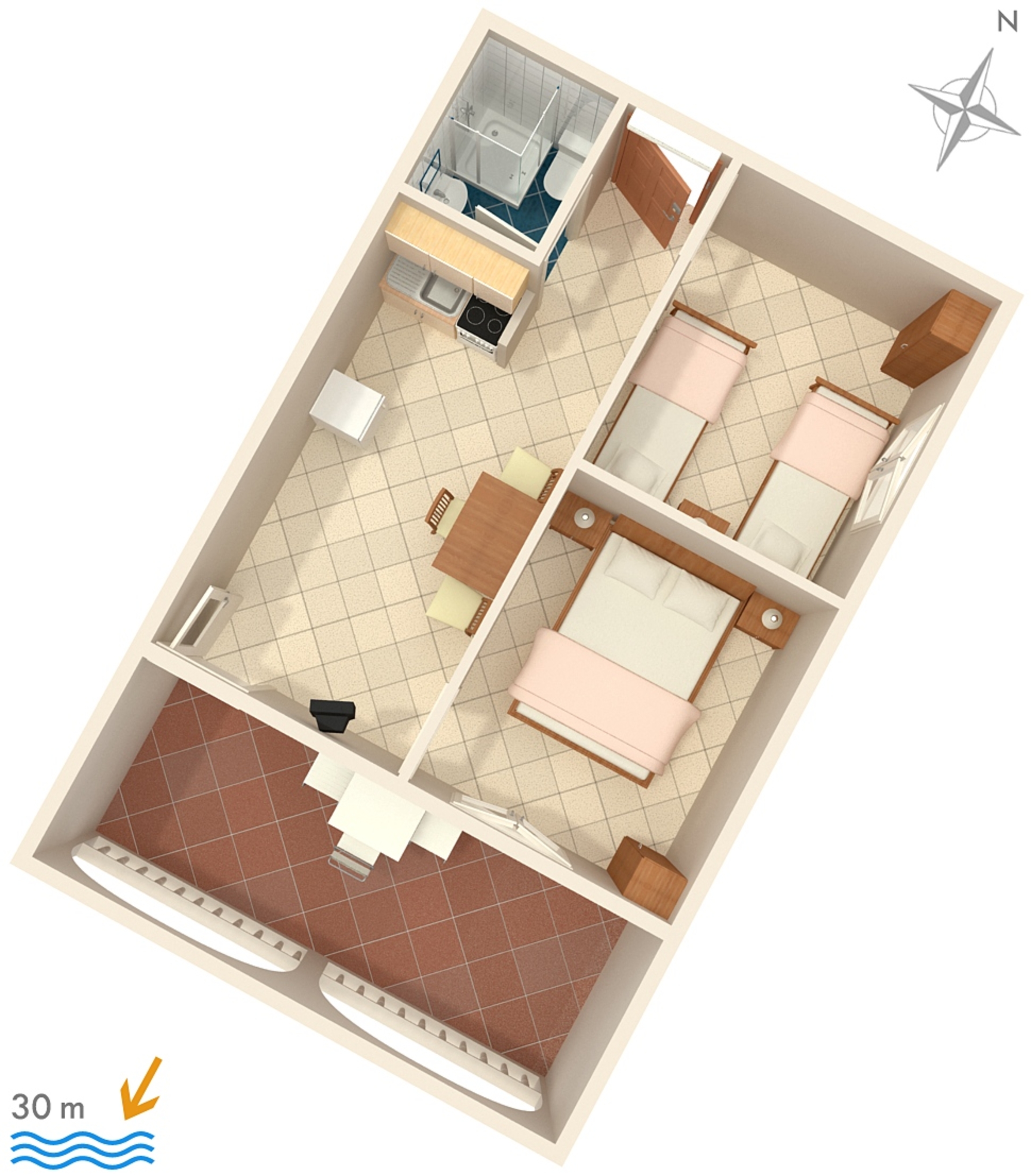 Two bedroom apartment near beach Rukavac, Vis  A-e