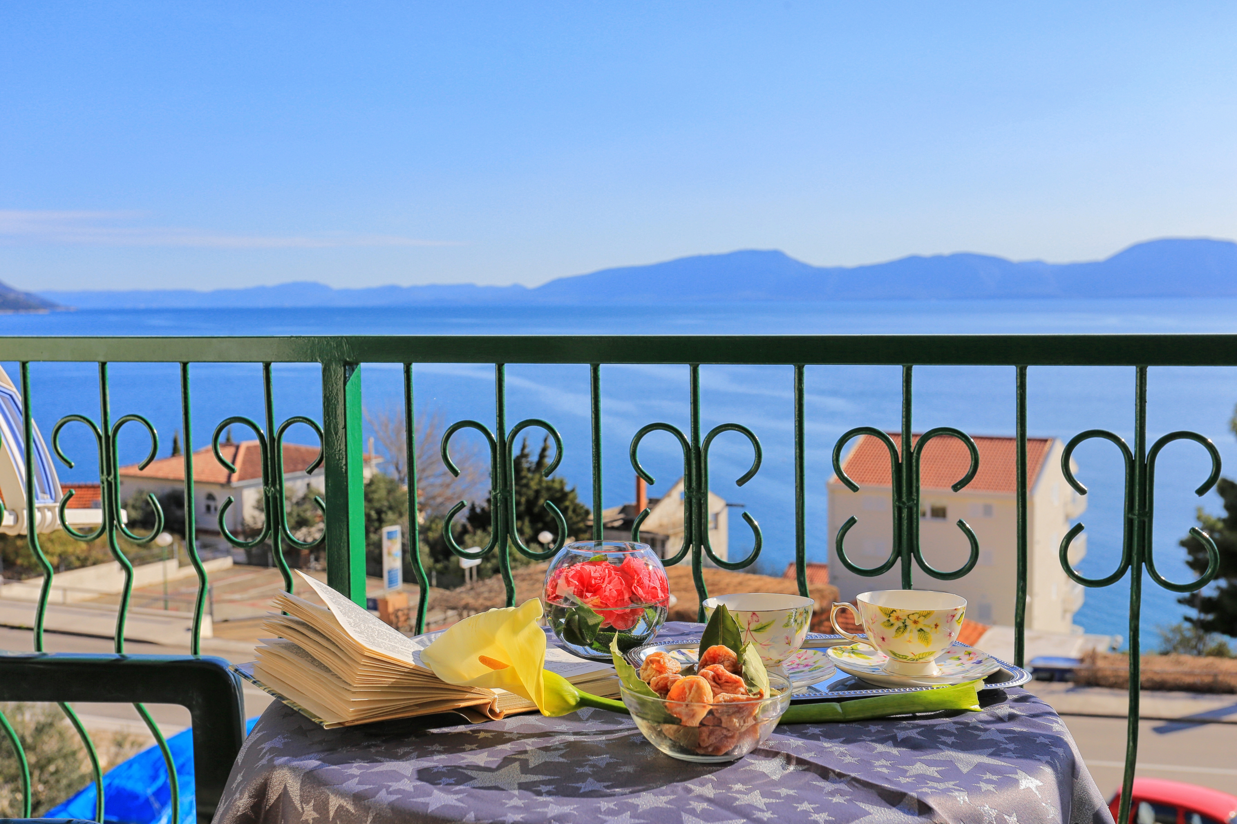 Dvosobni apartman s balkonom i pogledom na more Podaca, Makarska  A-d