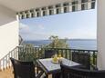 Brela, Balcony in the studio-apartment, with a sea view and WiFi.