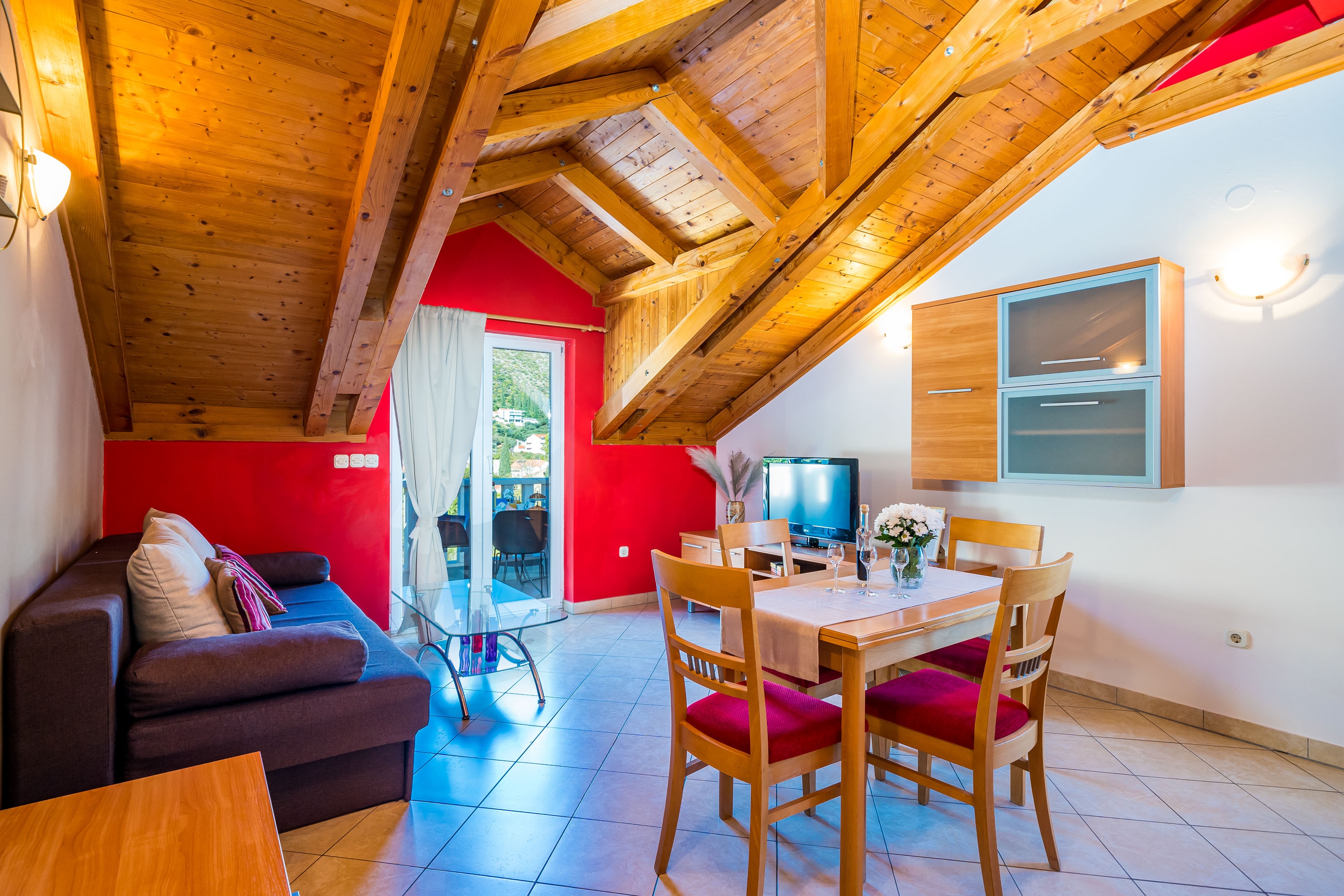 One bedroom apartment with balcony and sea view Zaton Mali, Dubrovnik (A-12120-a)