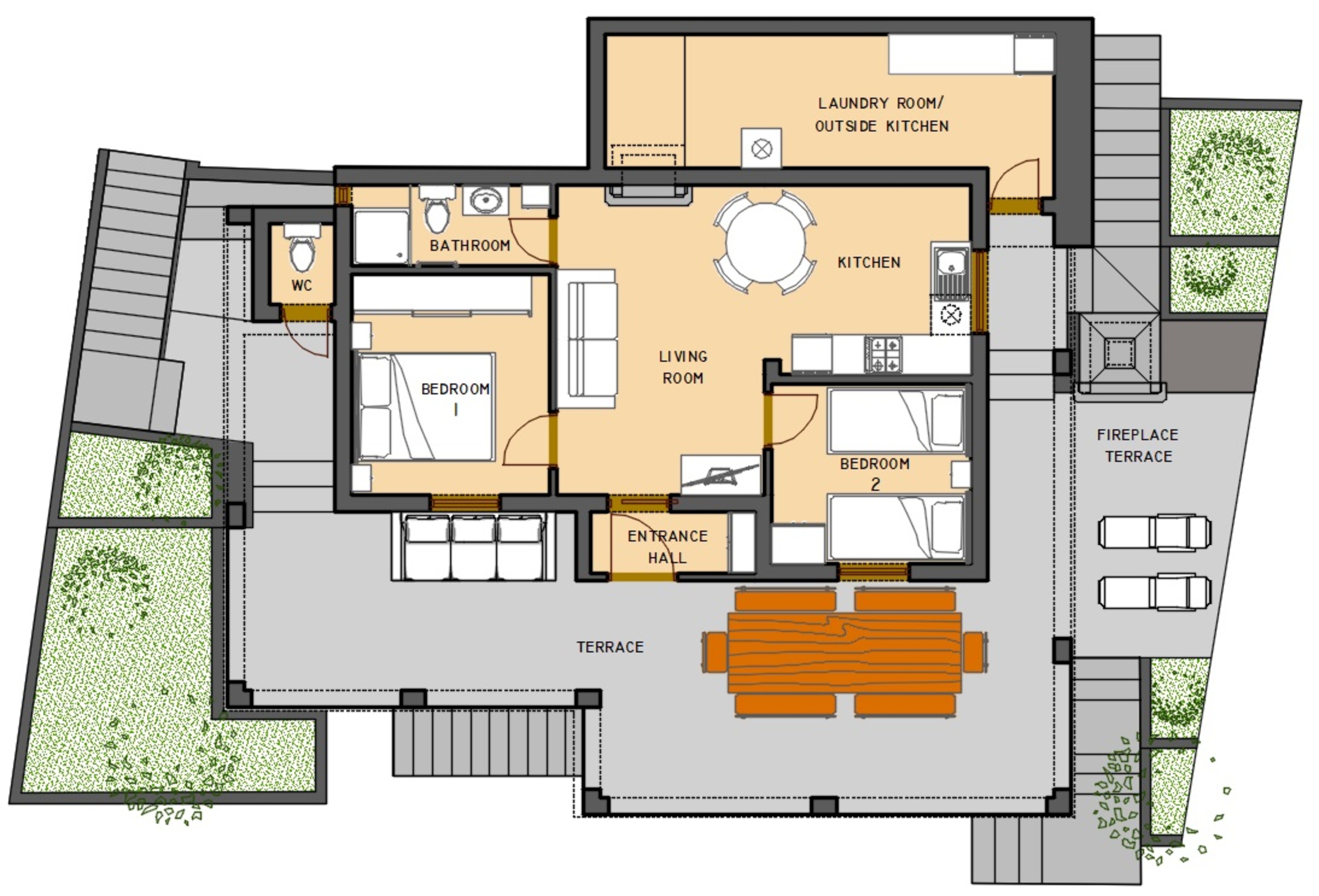 Two bedroom apartment near beach Cove Zaglav, Korčula  A-a