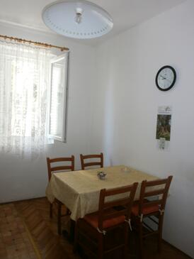Podgora, Blagovaonica u smještaju tipa apartment, kućni ljubimci dozvoljeni i WiFi.