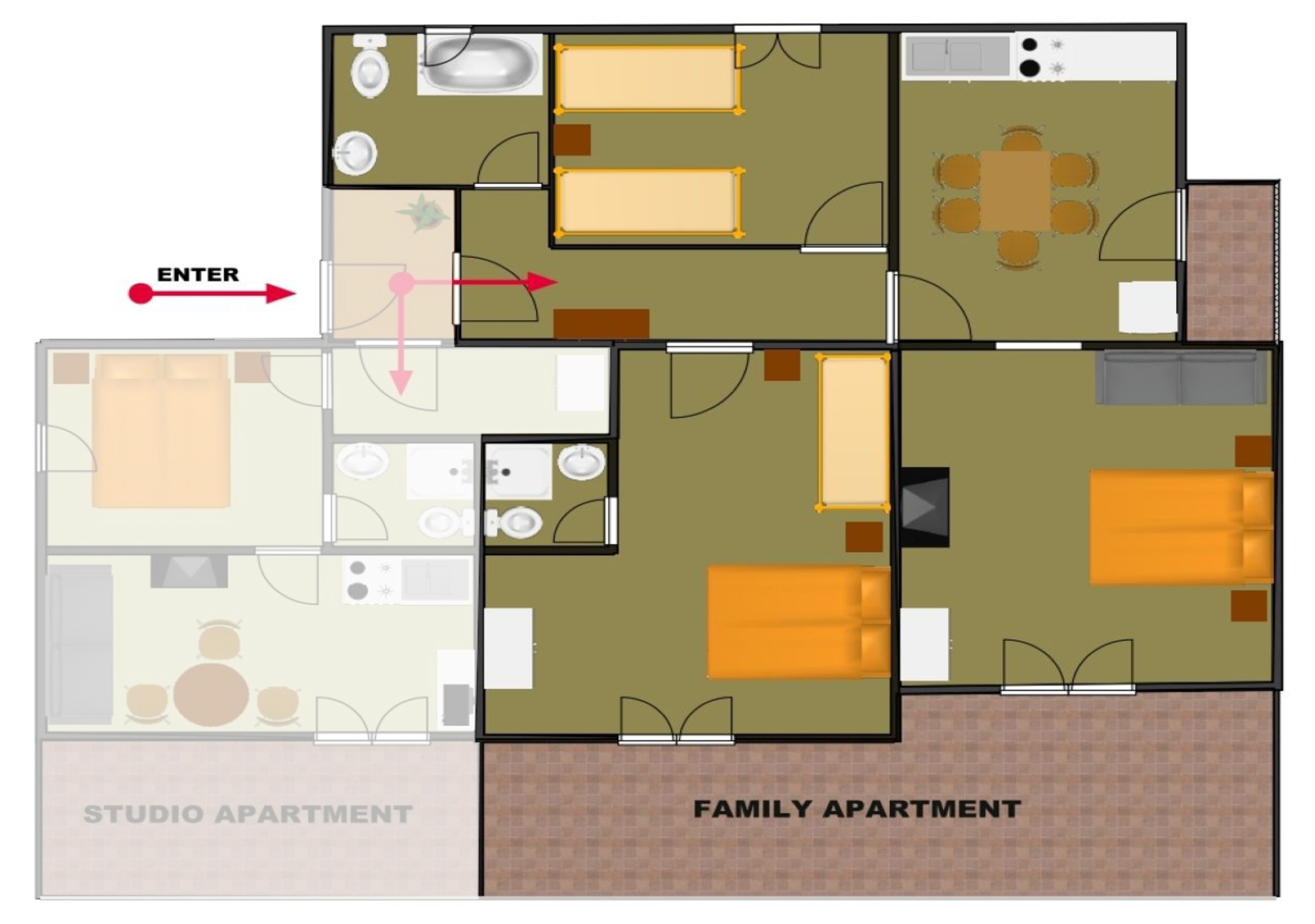 Two bedroom apartment with balcony and sea view Slatine, Čiovo  A-a