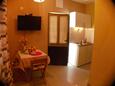 Dining room Saplunara, Dining room in the studio-apartment, air condition available, (pet friendly) and WiFi.