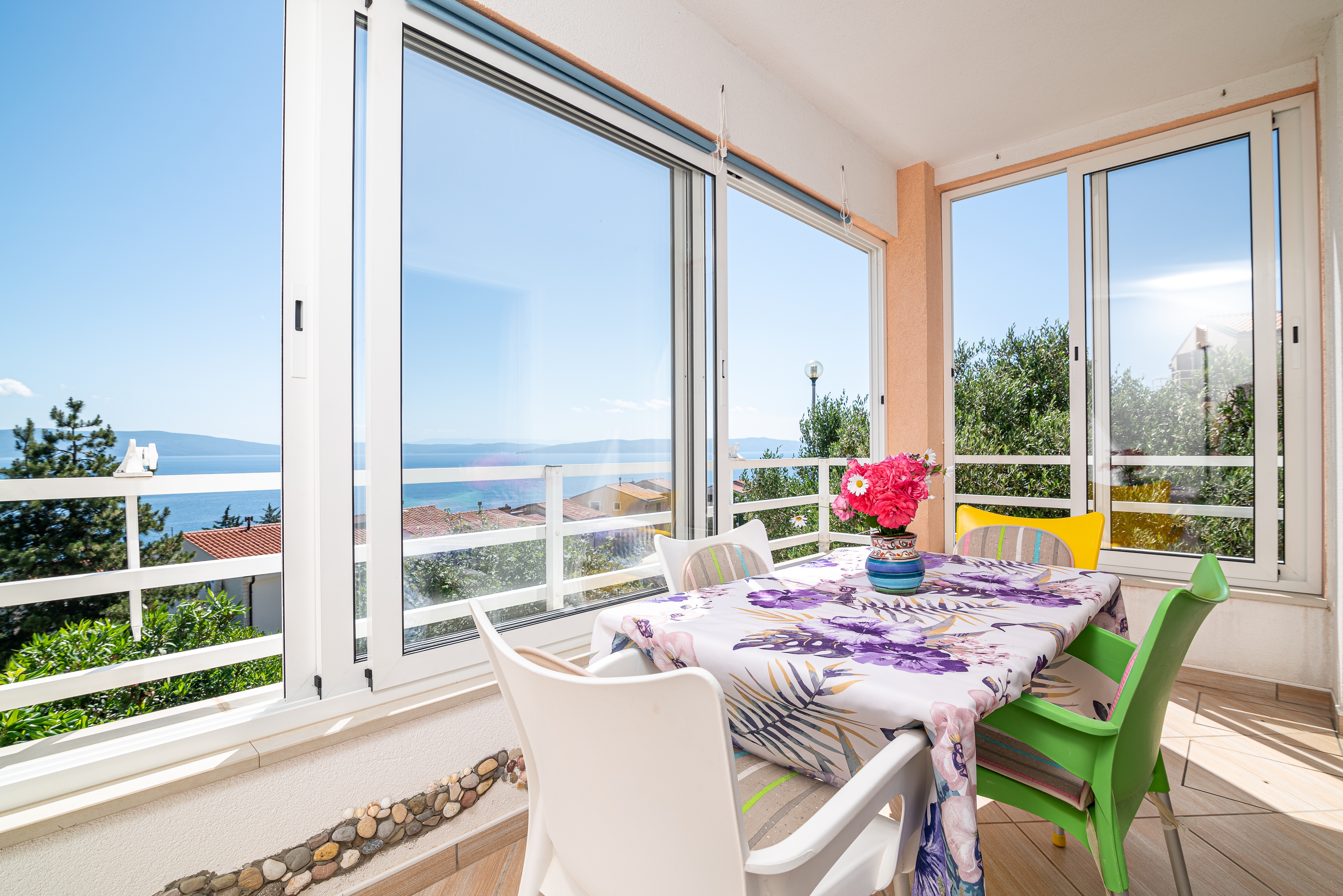 One bedroom apartment with terrace and sea view Ravni, Labin  A-a