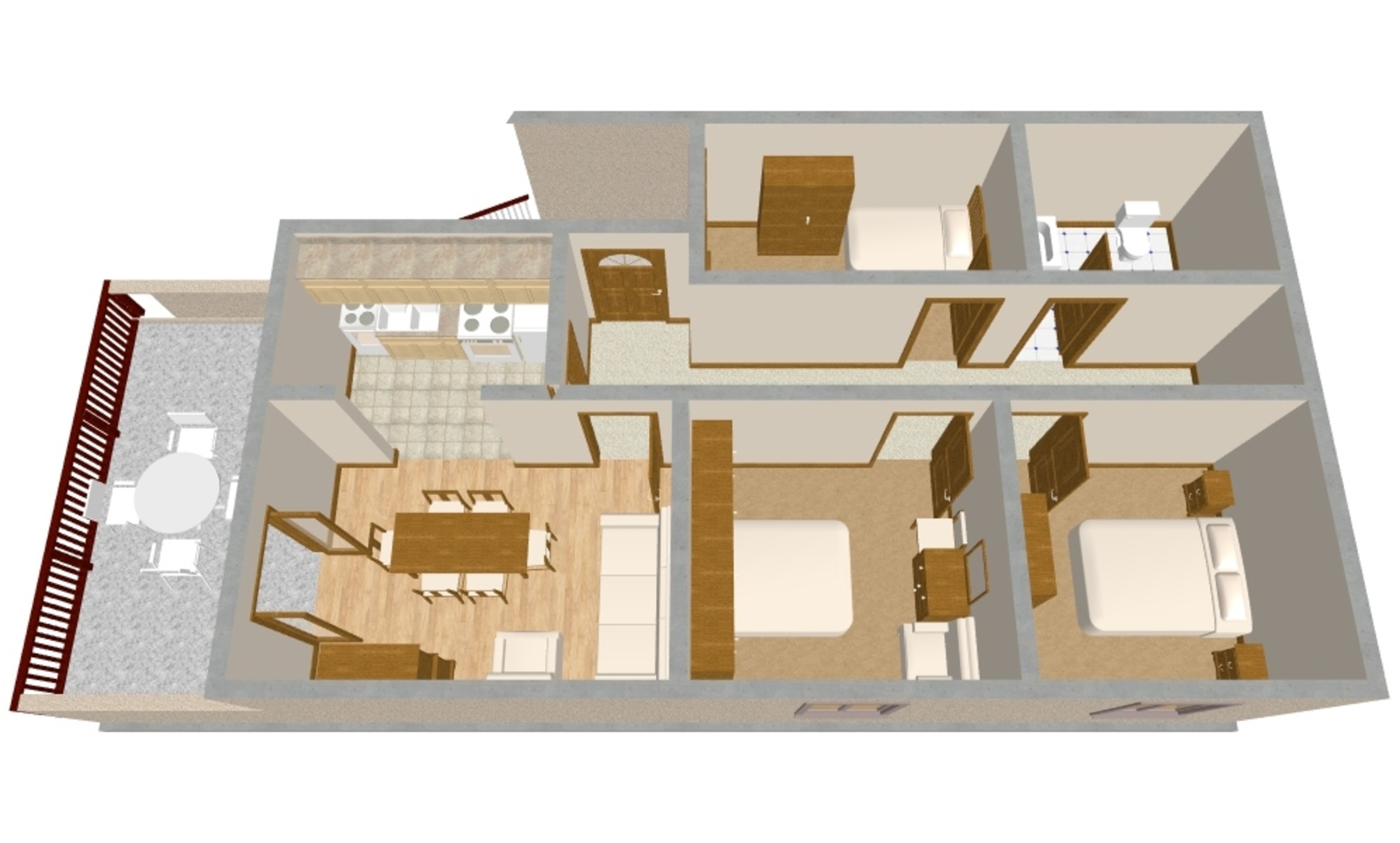 Three bedroom apartment with terrace and sea view Gršćica, Korčula  A-a