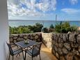 Starigrad, Terrasse 2 dans l’hébergement en type apartment, avec la vue sur la mer, animaux acceptés et WiFi.