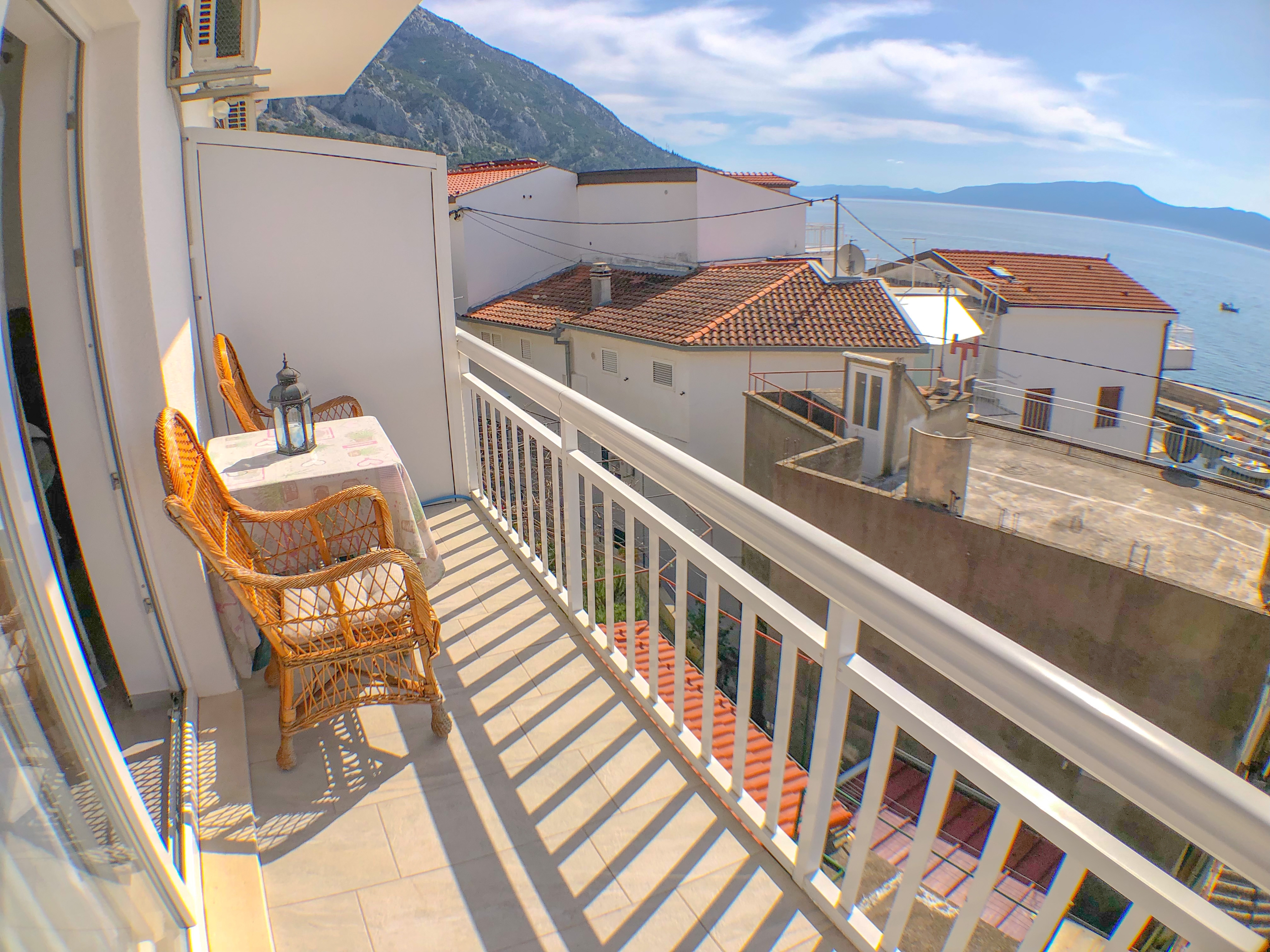 Studio flat with balcony and sea view Gradac, Makarska  AS-b