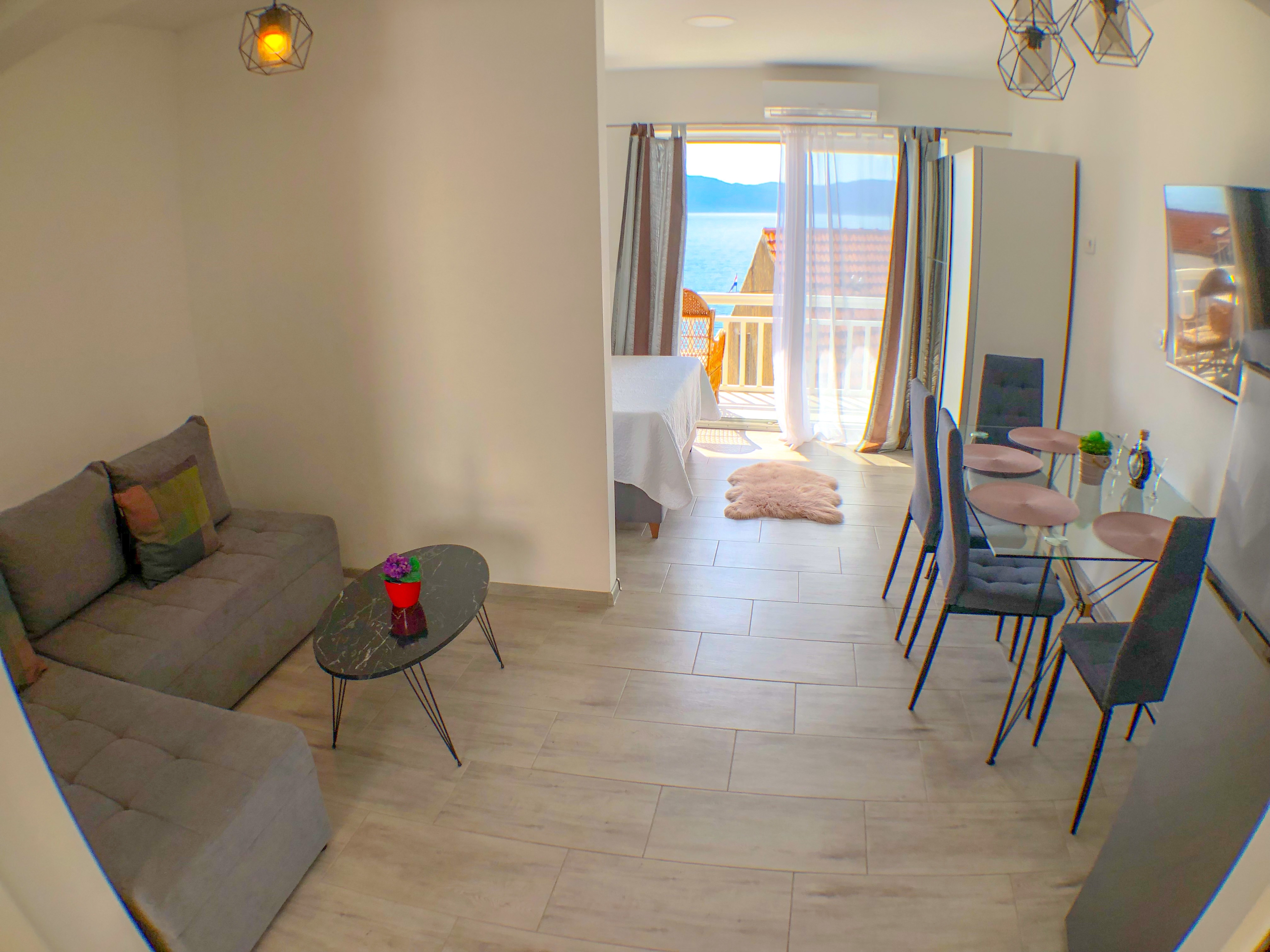 Studio flat with balcony and sea view Gradac, Makarska  AS-b