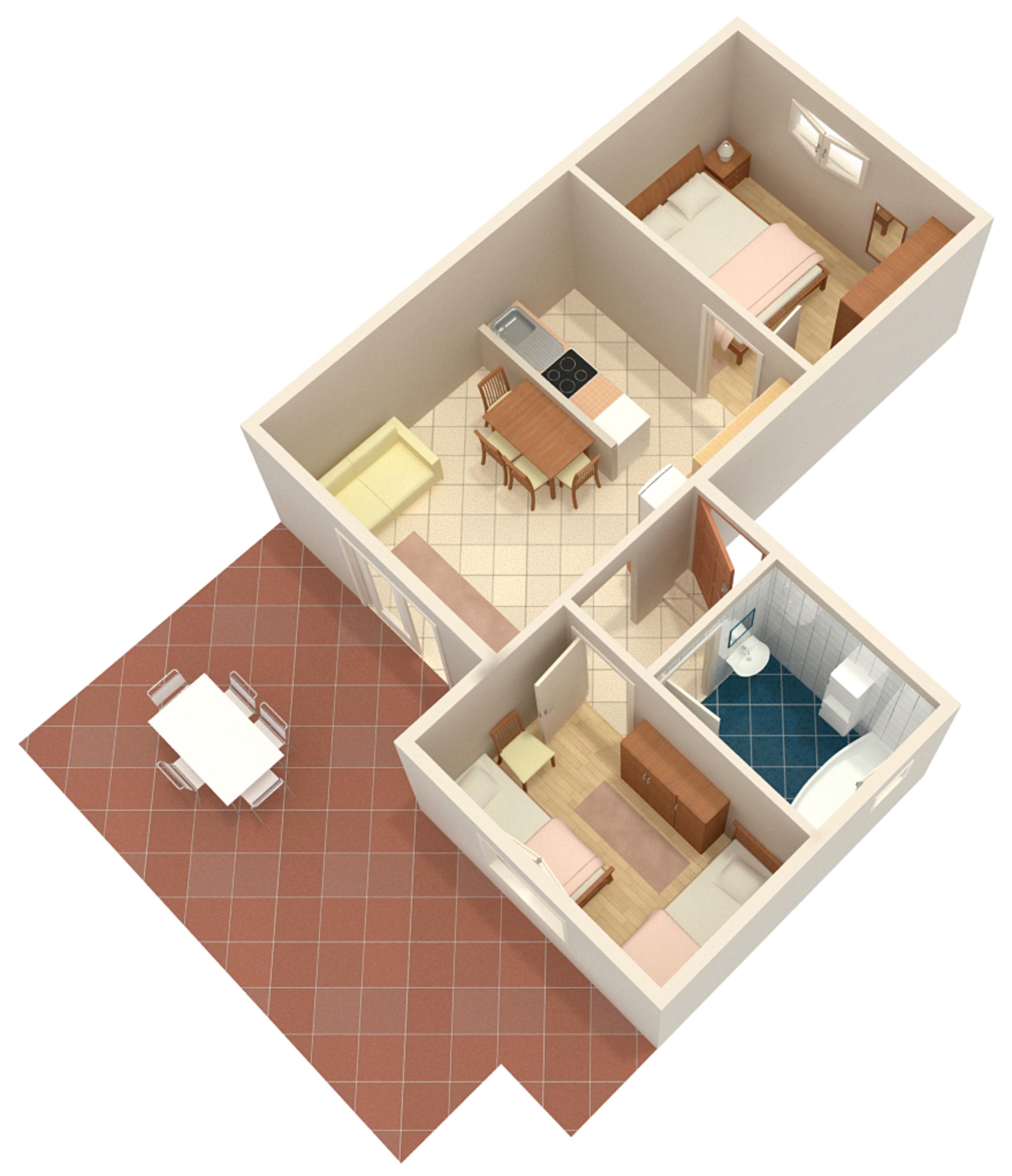 Two bedroom apartment near beach Lumbarda, Korčula  A-b