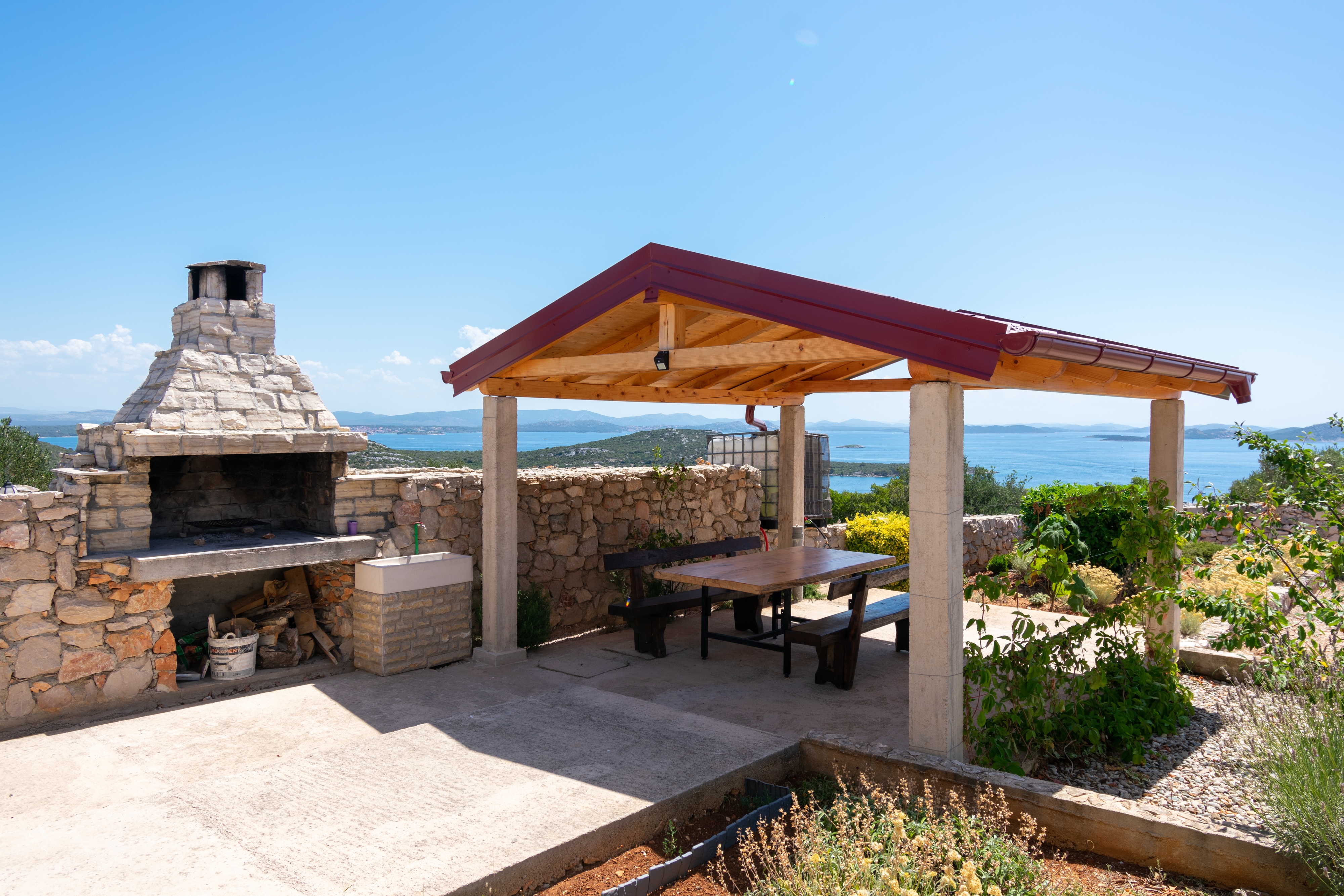 Two bedroom house with terrace and sea view Cove Triluke, Pašman  K