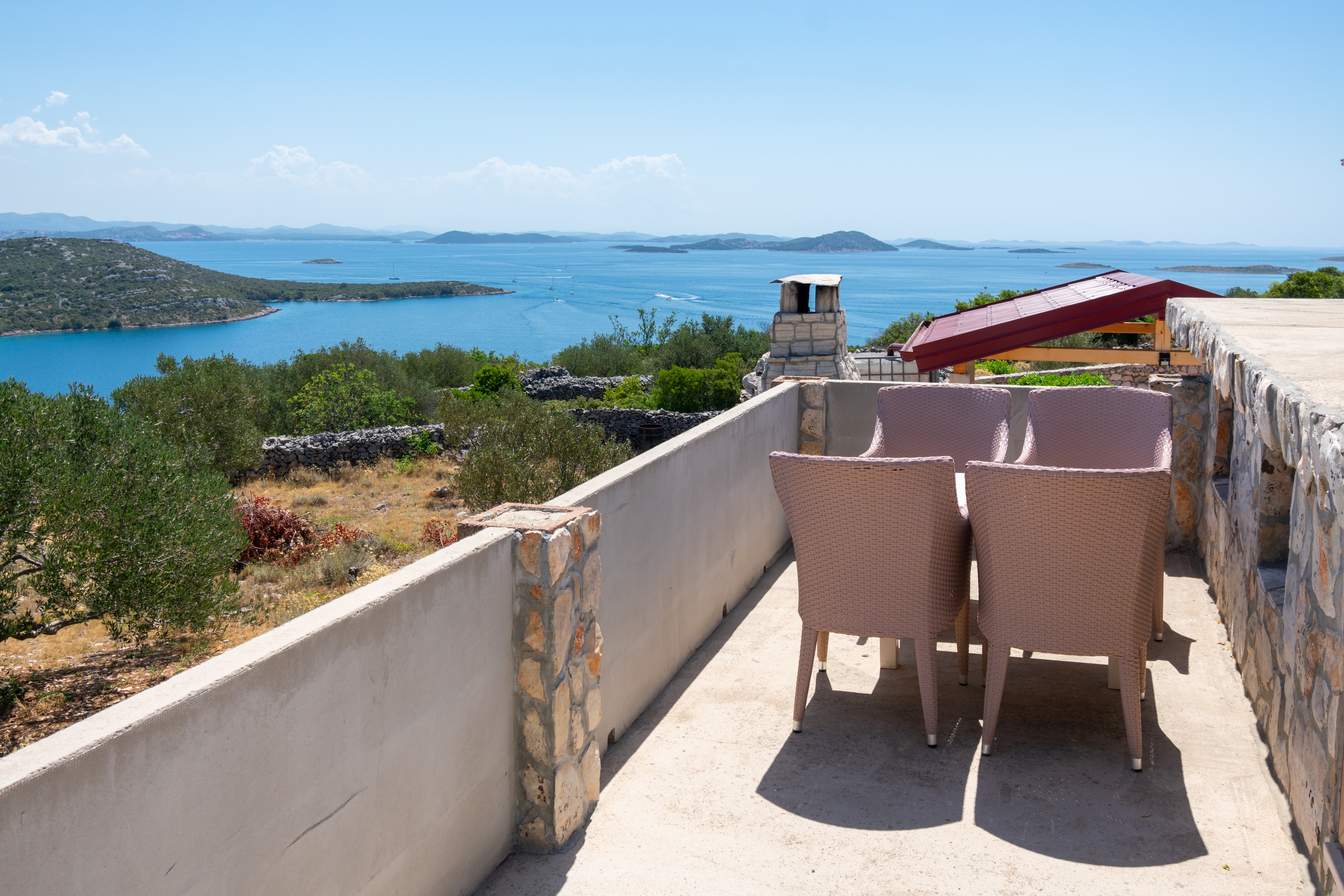 Two bedroom house with terrace and sea view Cove Triluke, Pašman  K