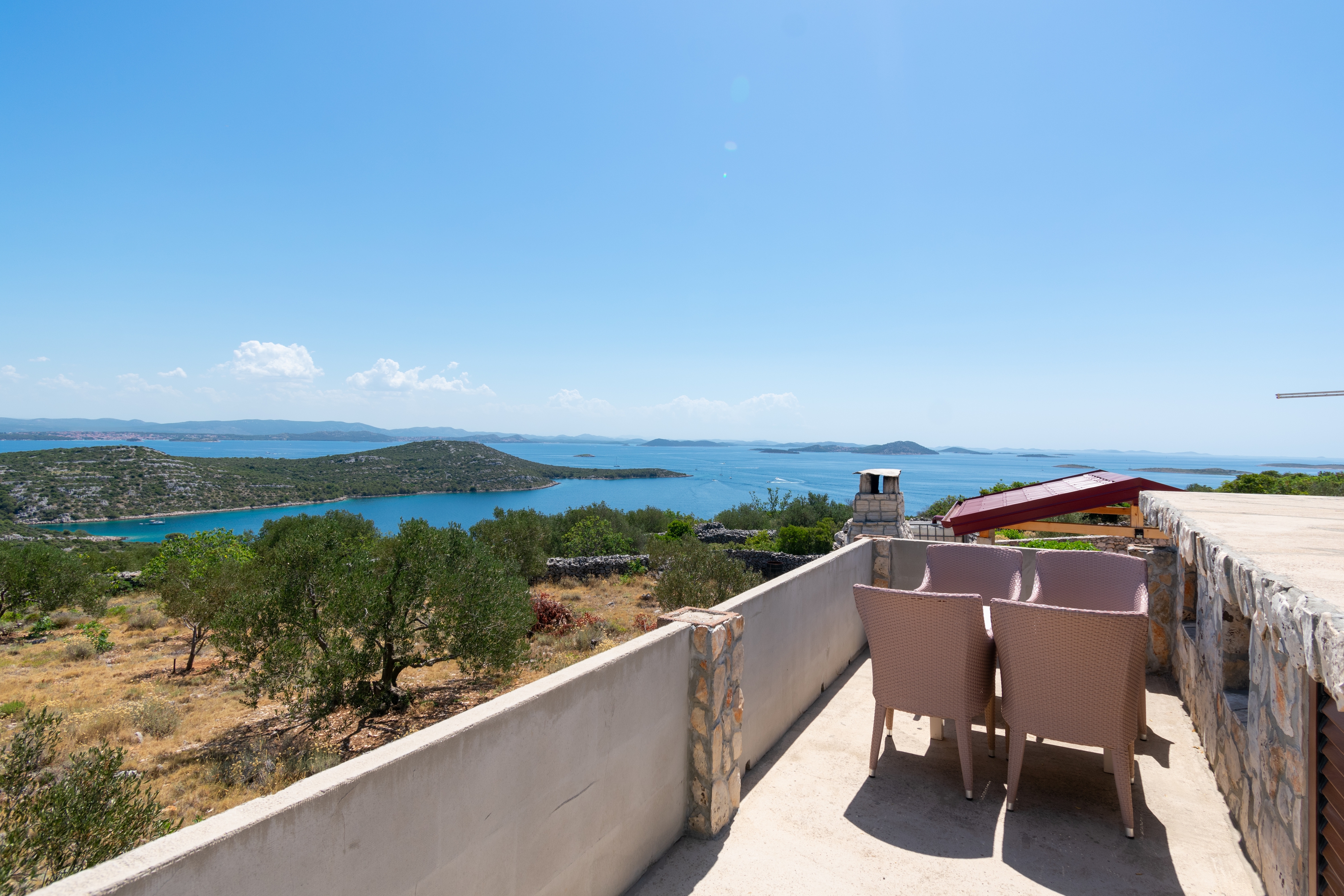 Two bedroom house with terrace and sea view Cove Triluke, Pašman  K
