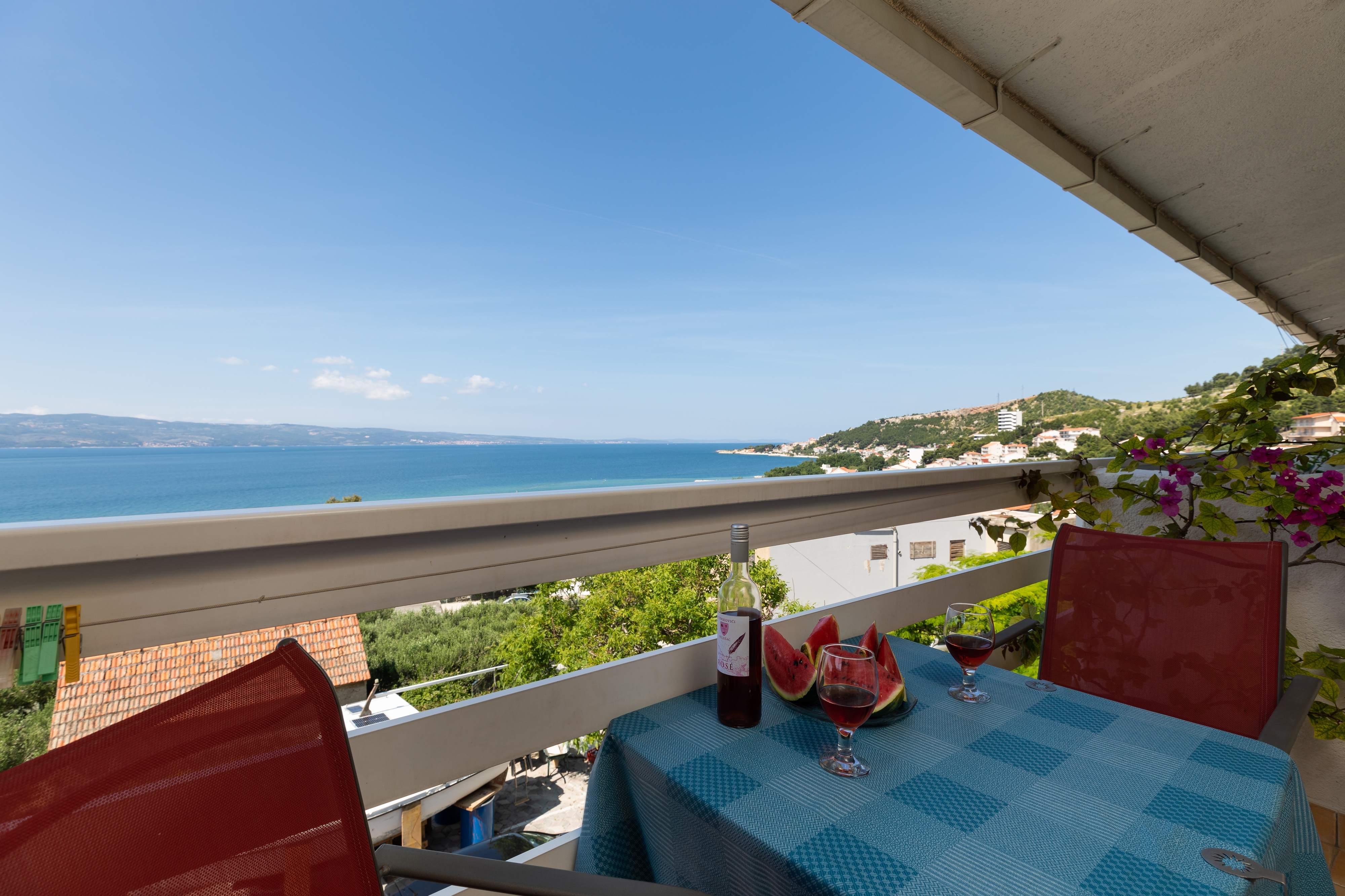 Studio flat with balcony and sea view Duće, Omiš  AS-b