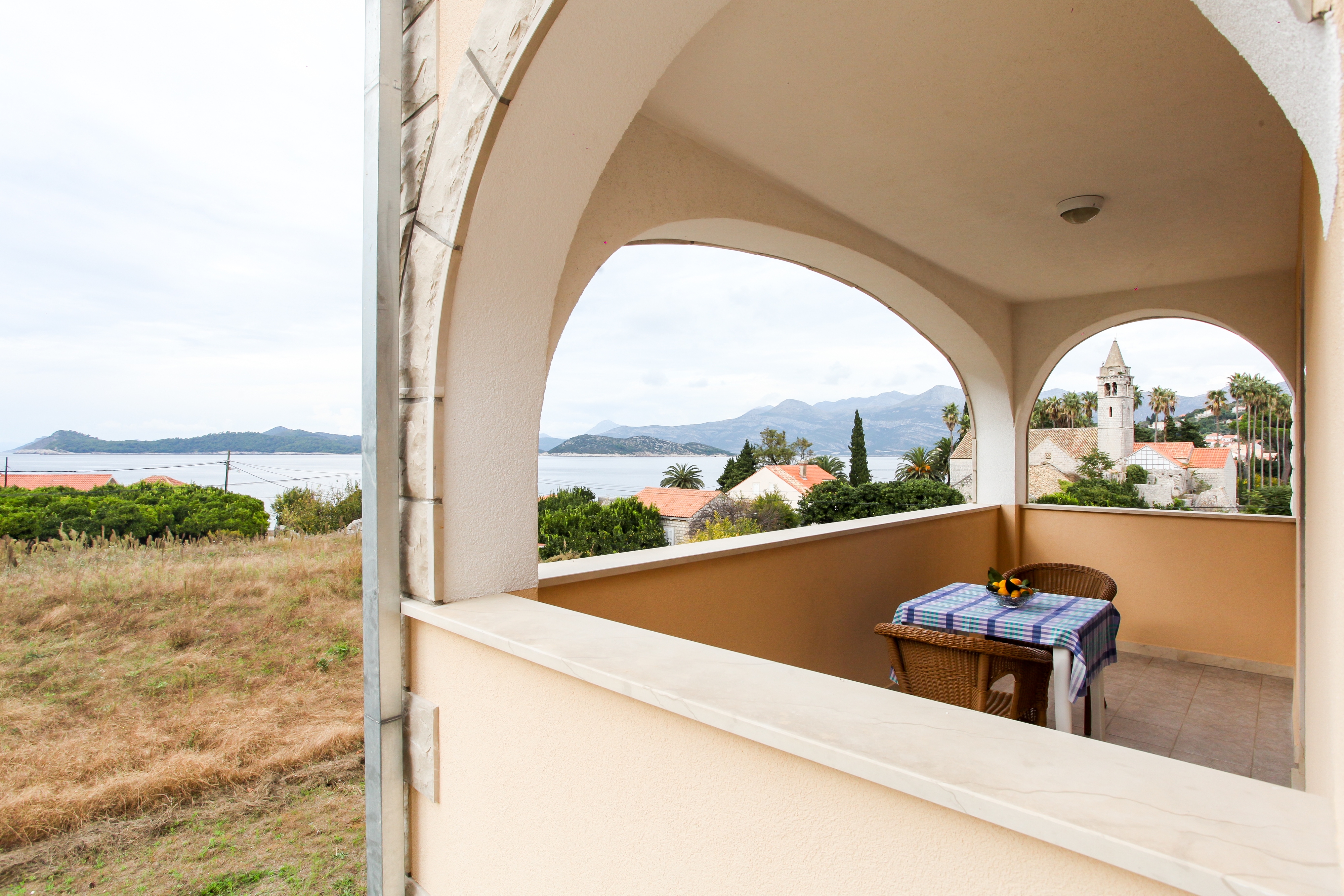 Studio flat with balcony and sea view Lopud, Elafiti  AS-a