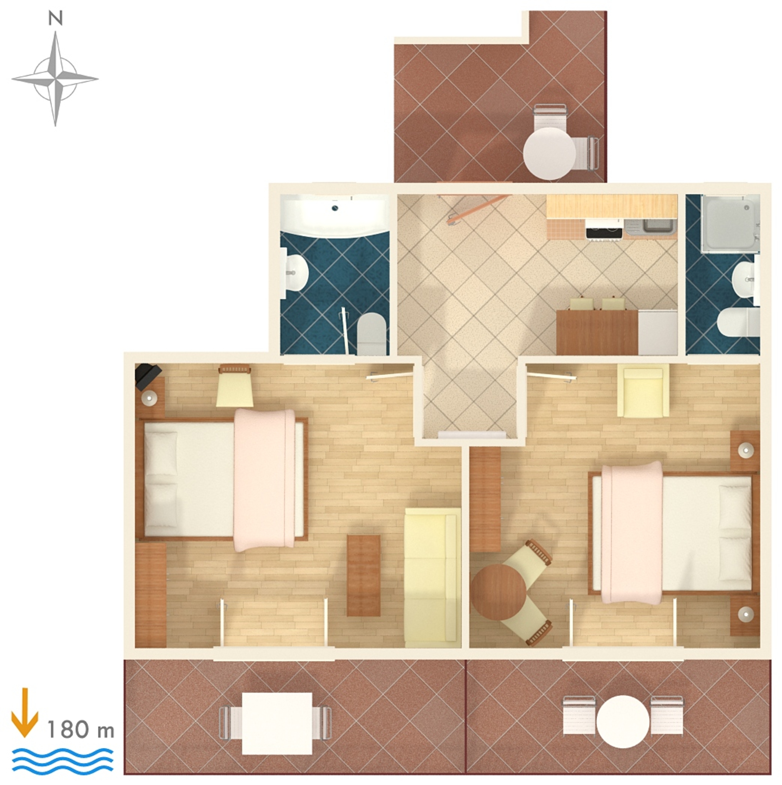 Two bedroom apartment with balcony Hvar  A-a