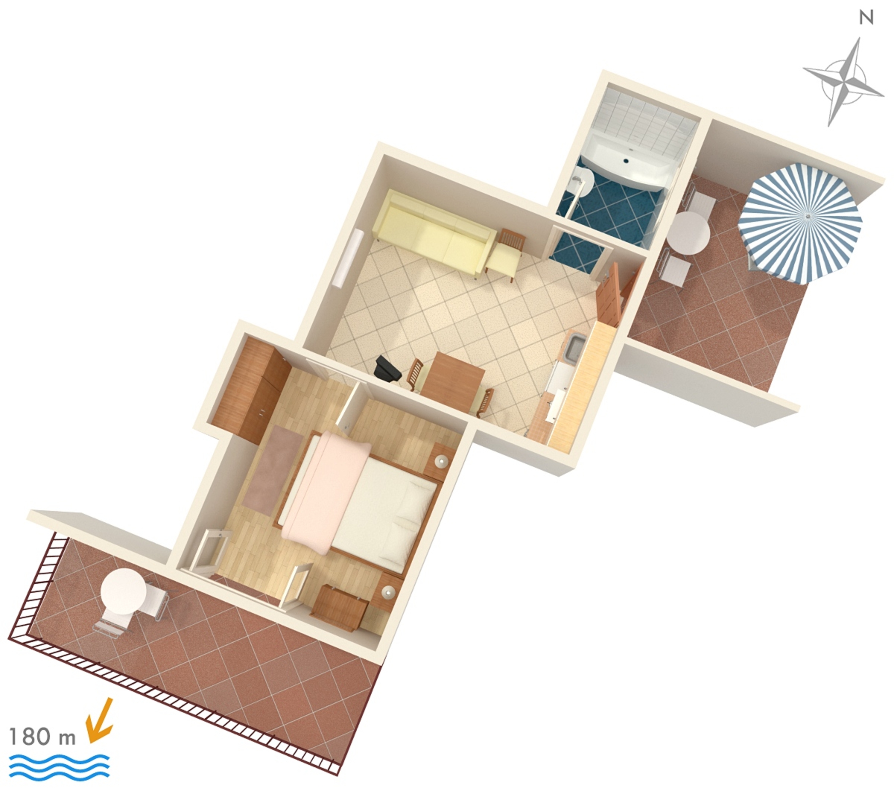 One bedroom apartment with balcony Hvar  A-b