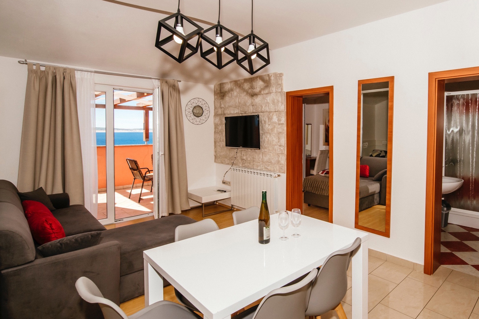 Three bedroom apartment with terrace and sea view Starigrad, Paklenica (A-14113-c)
