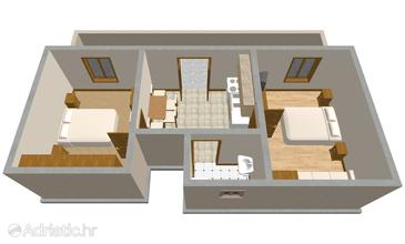 Plan Hvar, Plan in the apartment, dopusteni kucni ljubimci i WIFI.