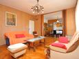 Sumpetar, Living room in the apartment, air condition available, (pet friendly) and WiFi.