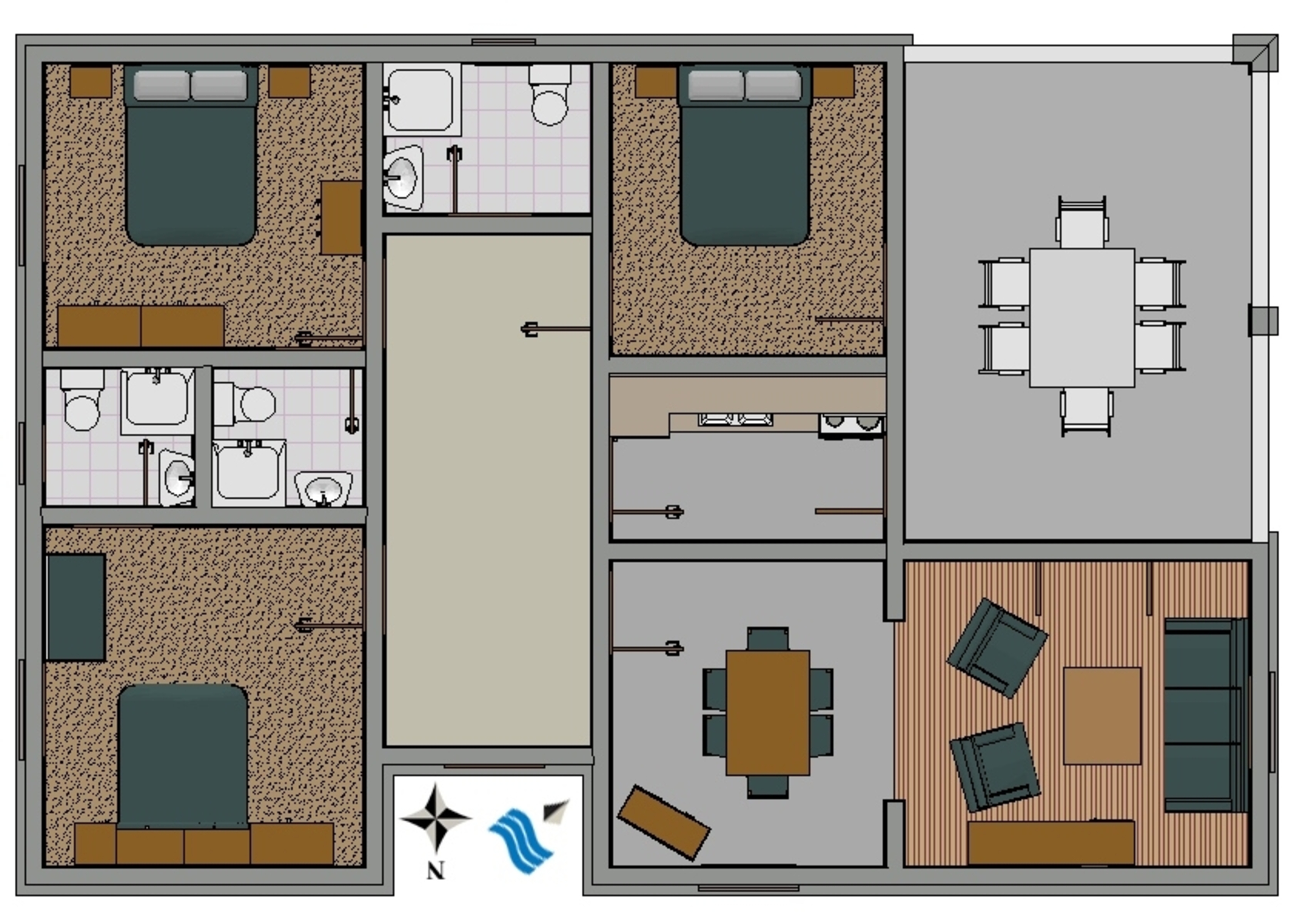 Three bedroom apartment near beach Brna, Korčula  A-a