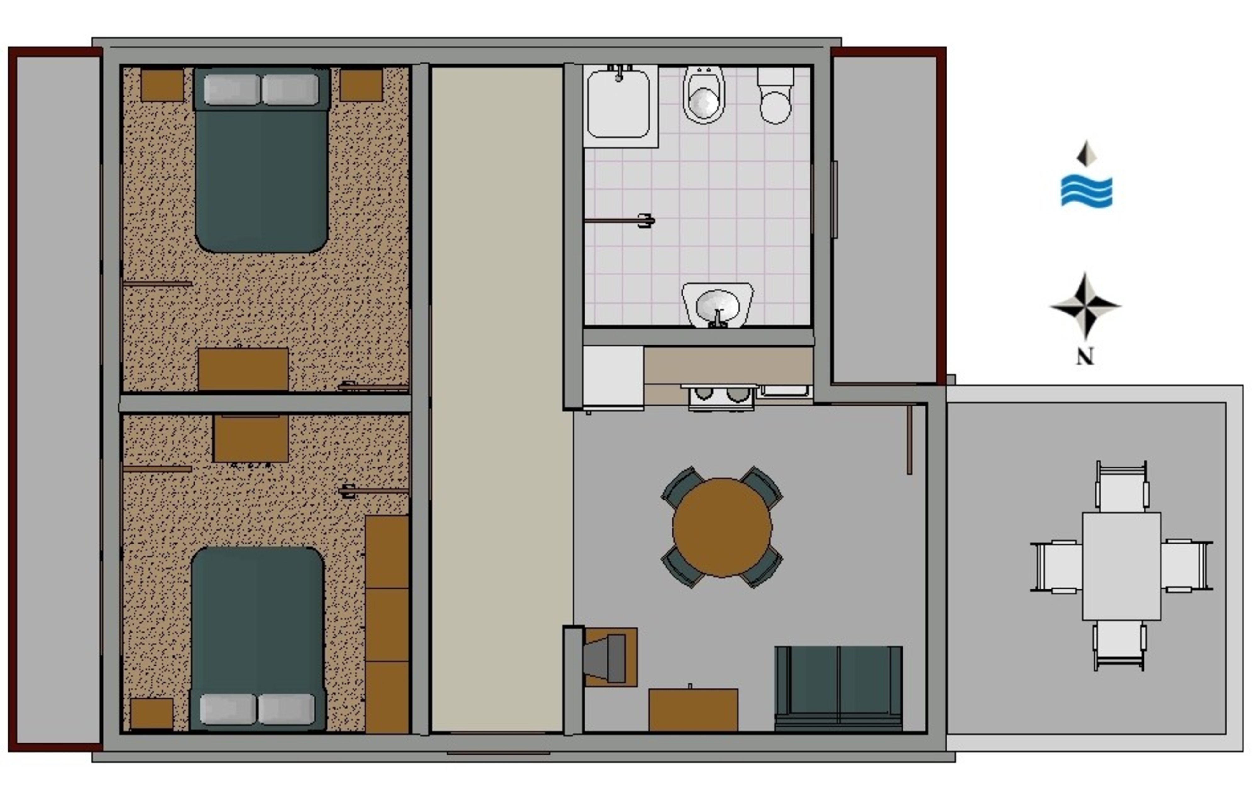 Two bedroom apartment with terrace and sea view Prižba, Korčula  A-a