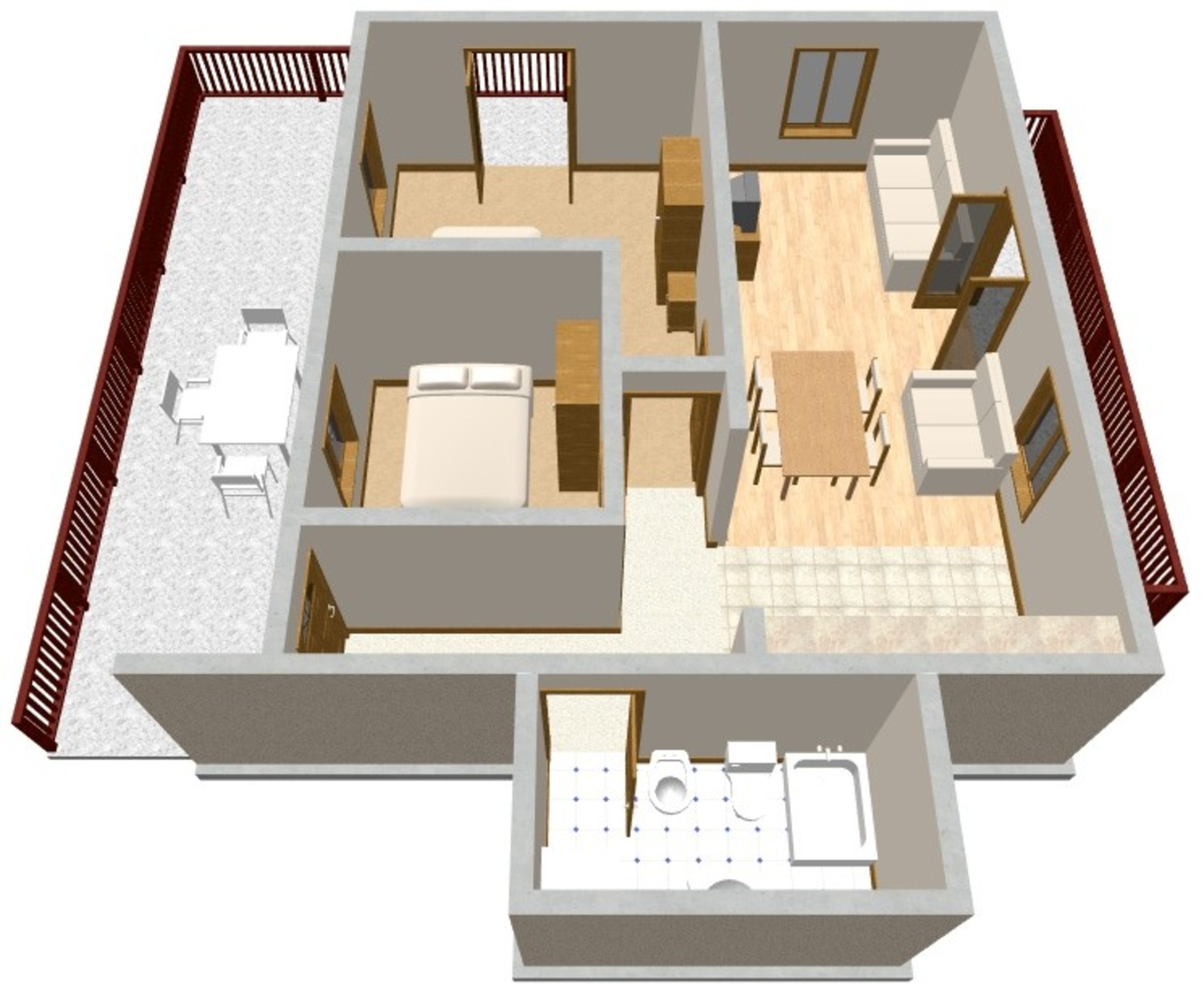 Two bedroom apartment with terrace and sea view Prižba, Korčula  A-b