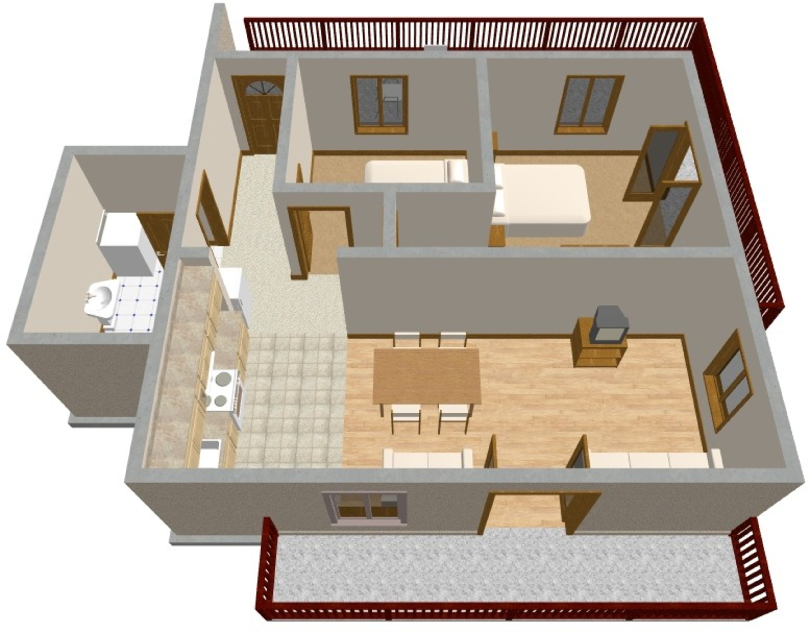 Two bedroom apartment with terrace and sea view Prižba, Korčula  A-b