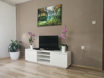 Smoljanac, Obývacia izba v ubytovacej jednotke apartment, domáci miláčikovia povolení a WiFi.