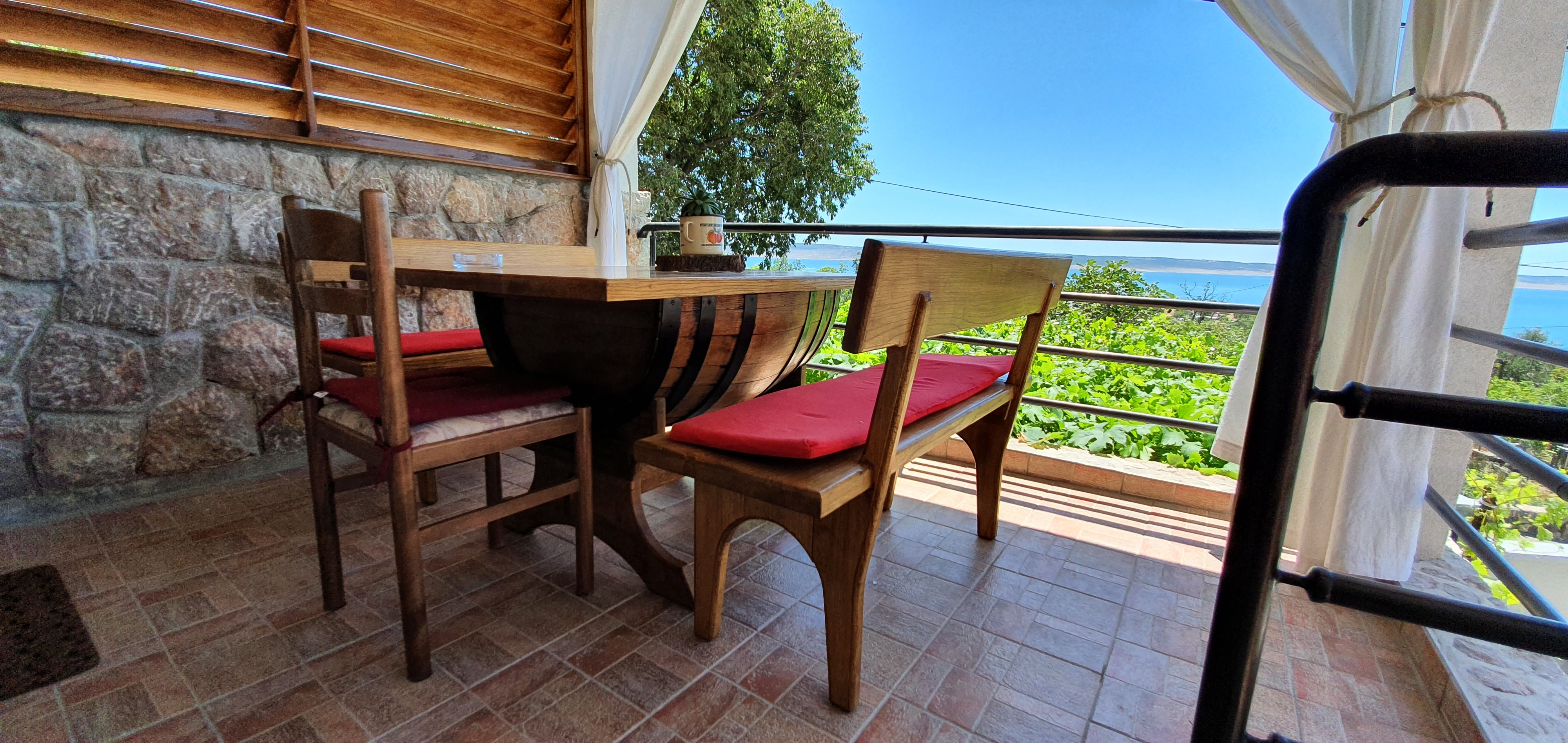 Two bedroom house with terrace and sea view Milovac, Paklenica  K