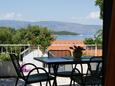 Jelsa, Terrasse dans l’hébergement en type apartment, avec la vue sur la mer, animaux acceptés et WiFi.