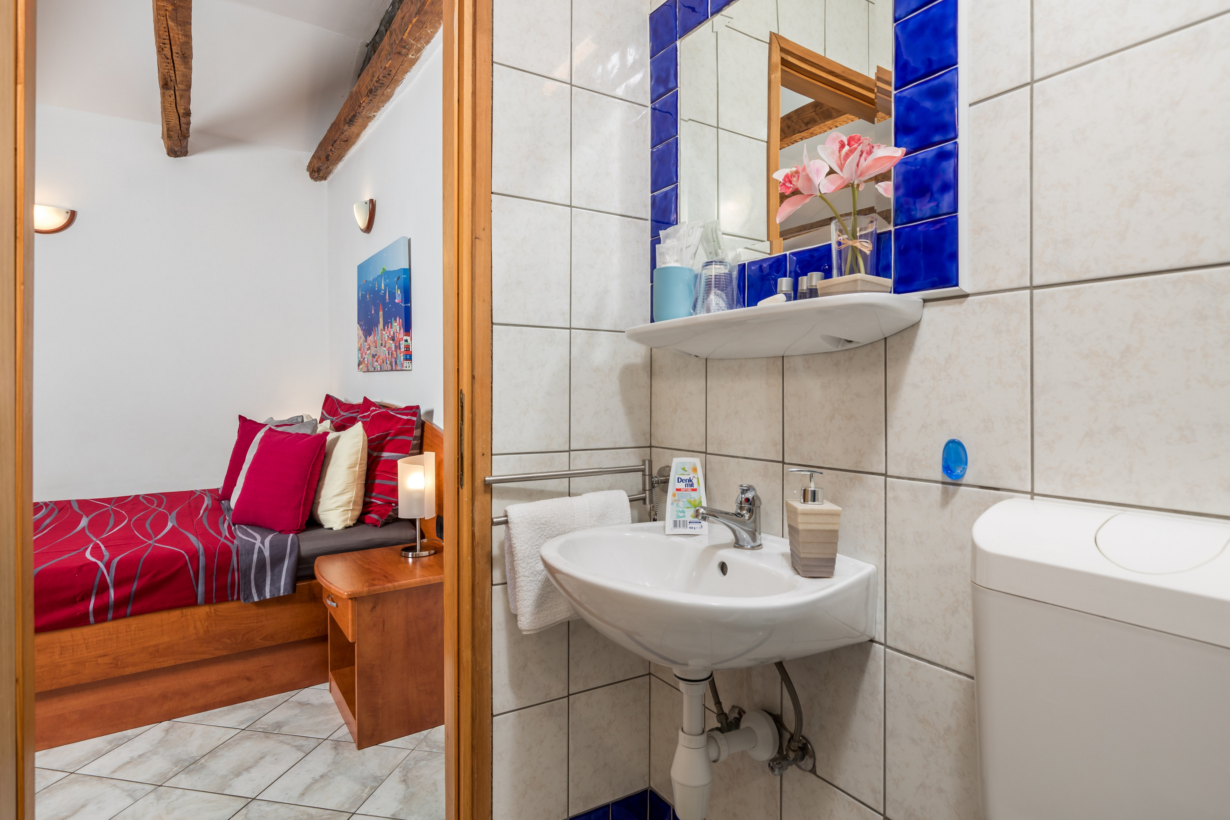 Studio flat with terrace and sea view Punat, Krk  AS-a