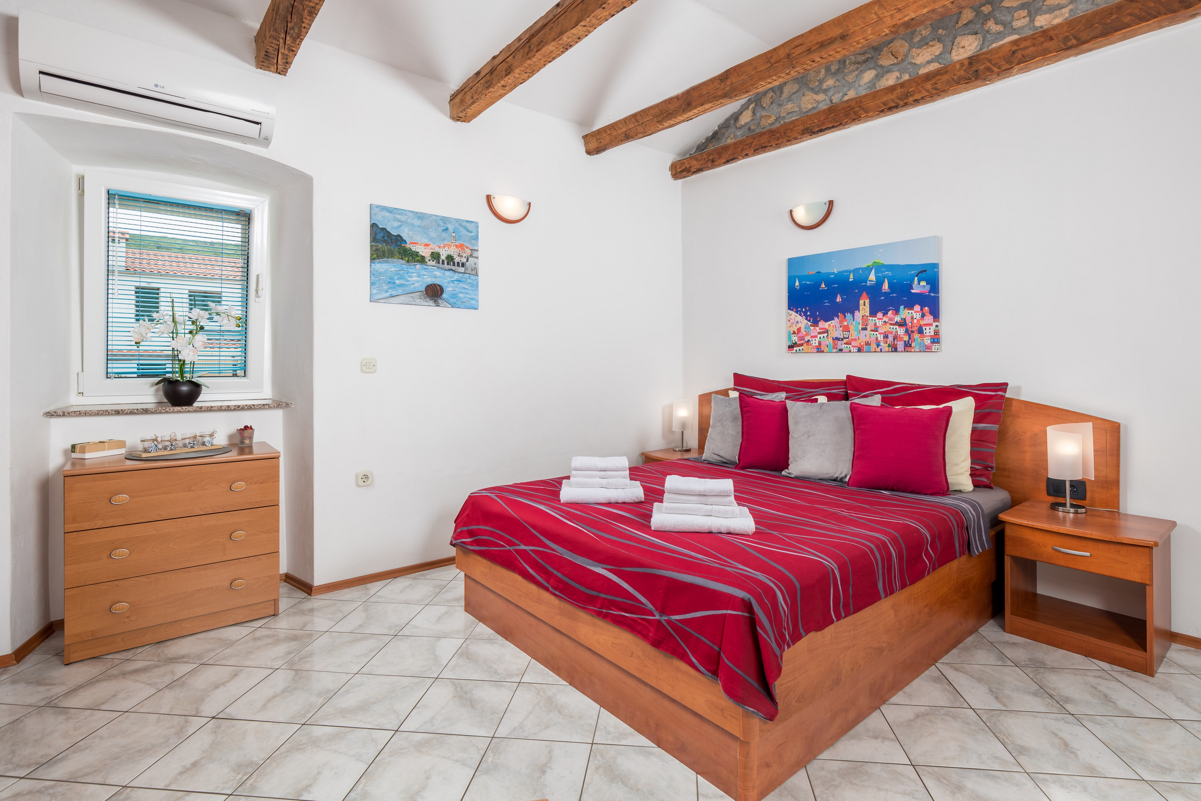 Studio flat with terrace and sea view Punat, Krk  AS-a
