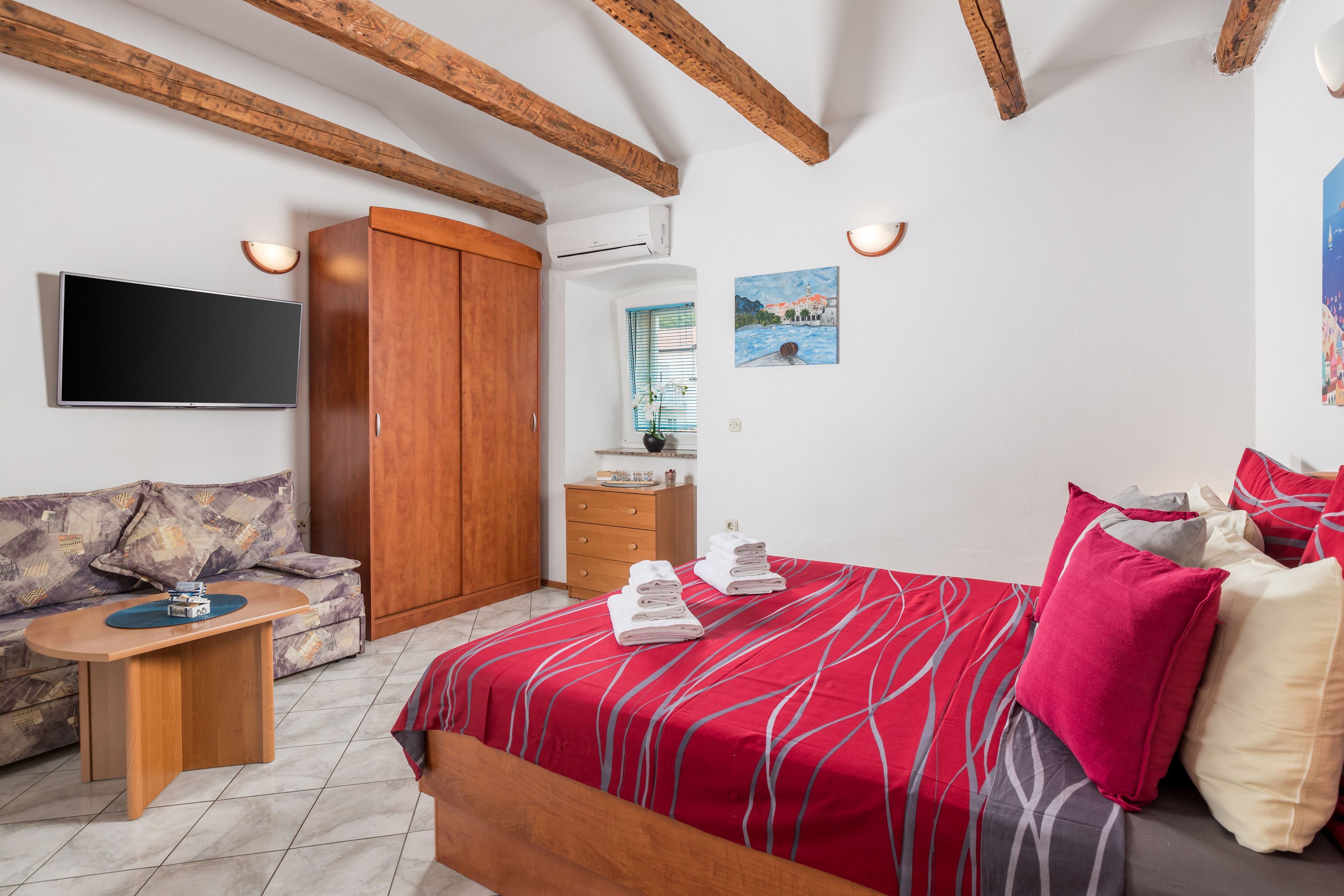 Studio flat with terrace and sea view Punat, Krk  AS-a