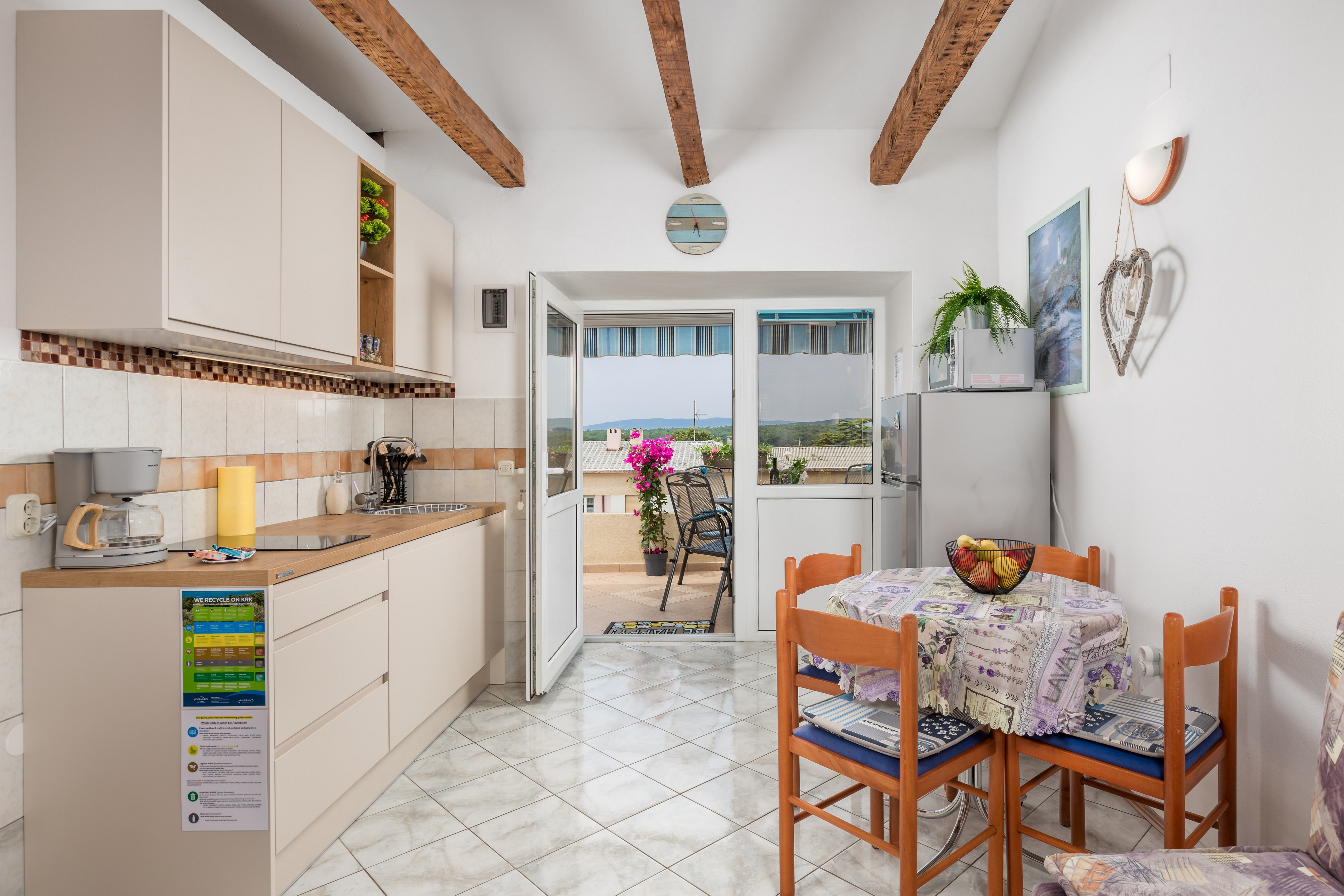 Studio flat with terrace and sea view Punat, Krk (AS-15451-a)