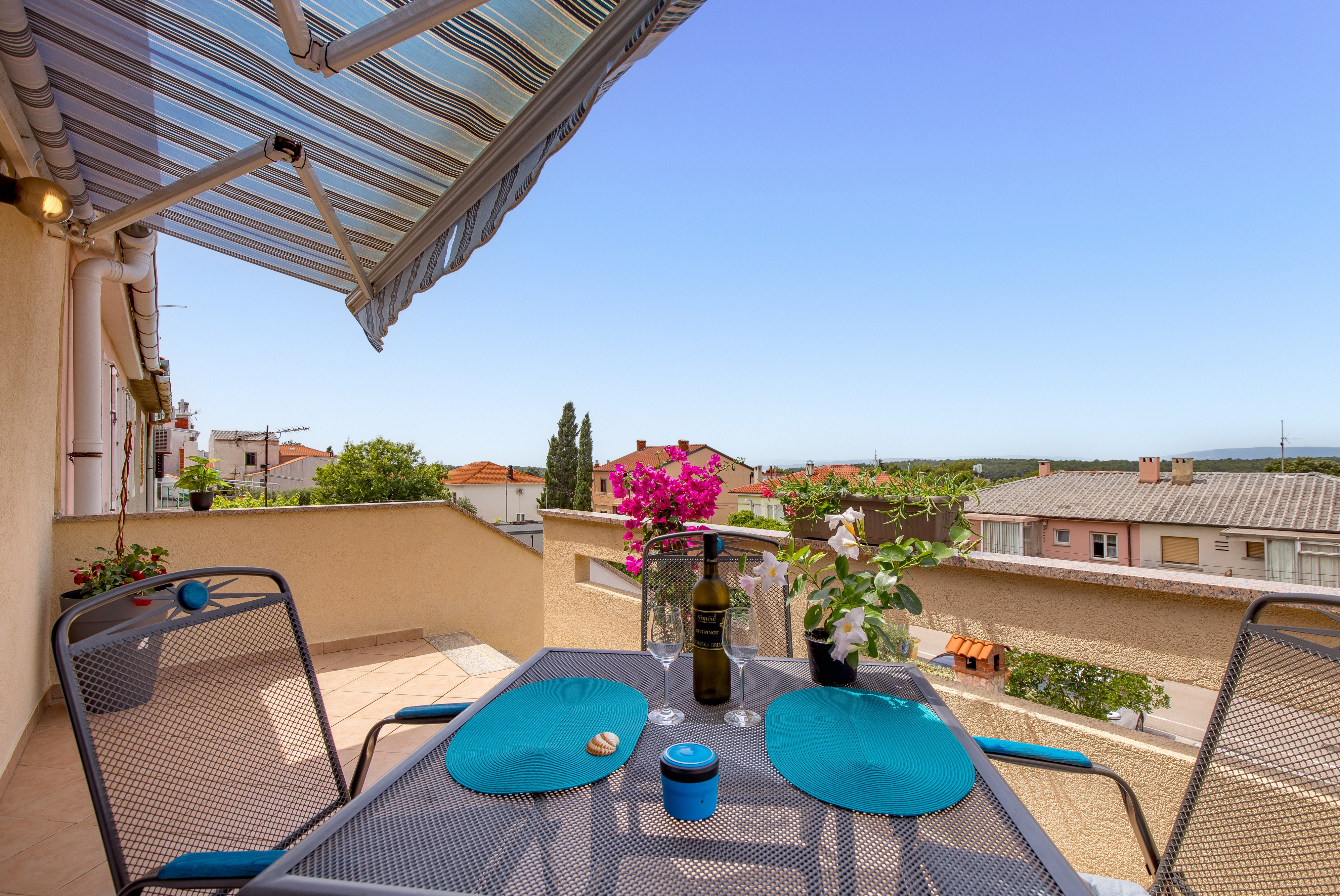 Studio flat with terrace and sea view Punat, Krk  AS-a