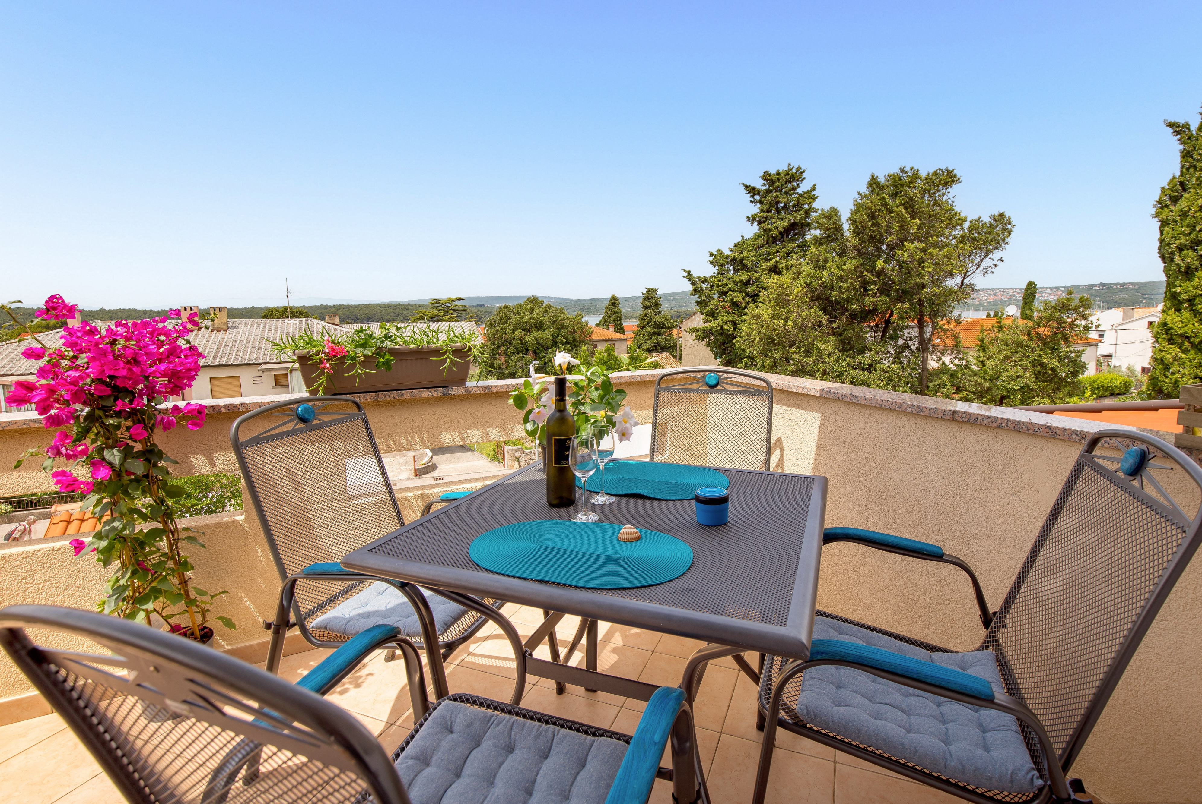 Studio flat with terrace and sea view Punat, Krk  AS-a