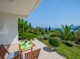 Rabac, Terrasse dans l’hébergement en type studio-apartment, avec la vue sur la mer, animaux acceptés et WiFi.