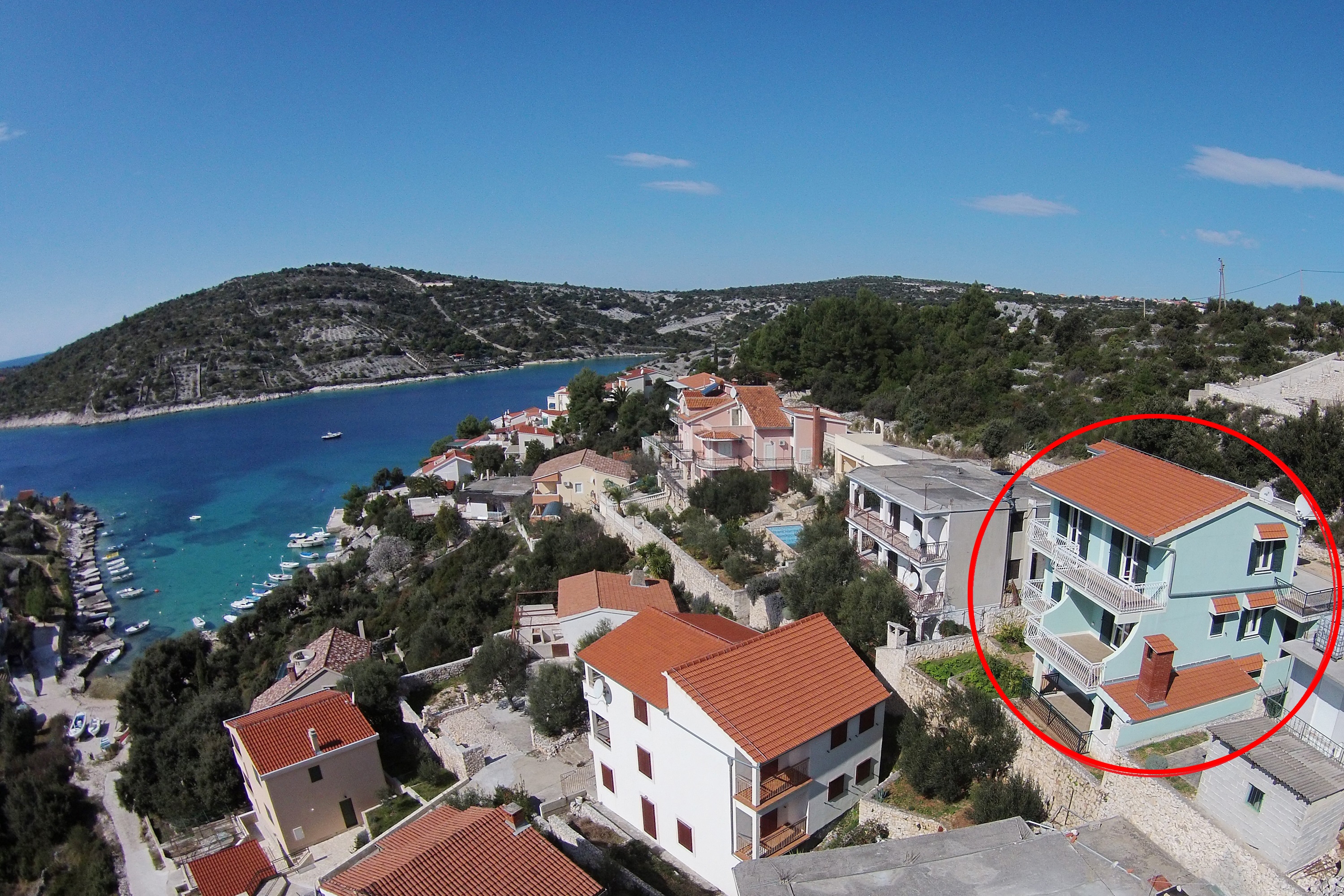 Three bedroom apartment with terrace and sea view Sevid (Trogir) (A-16111-a)