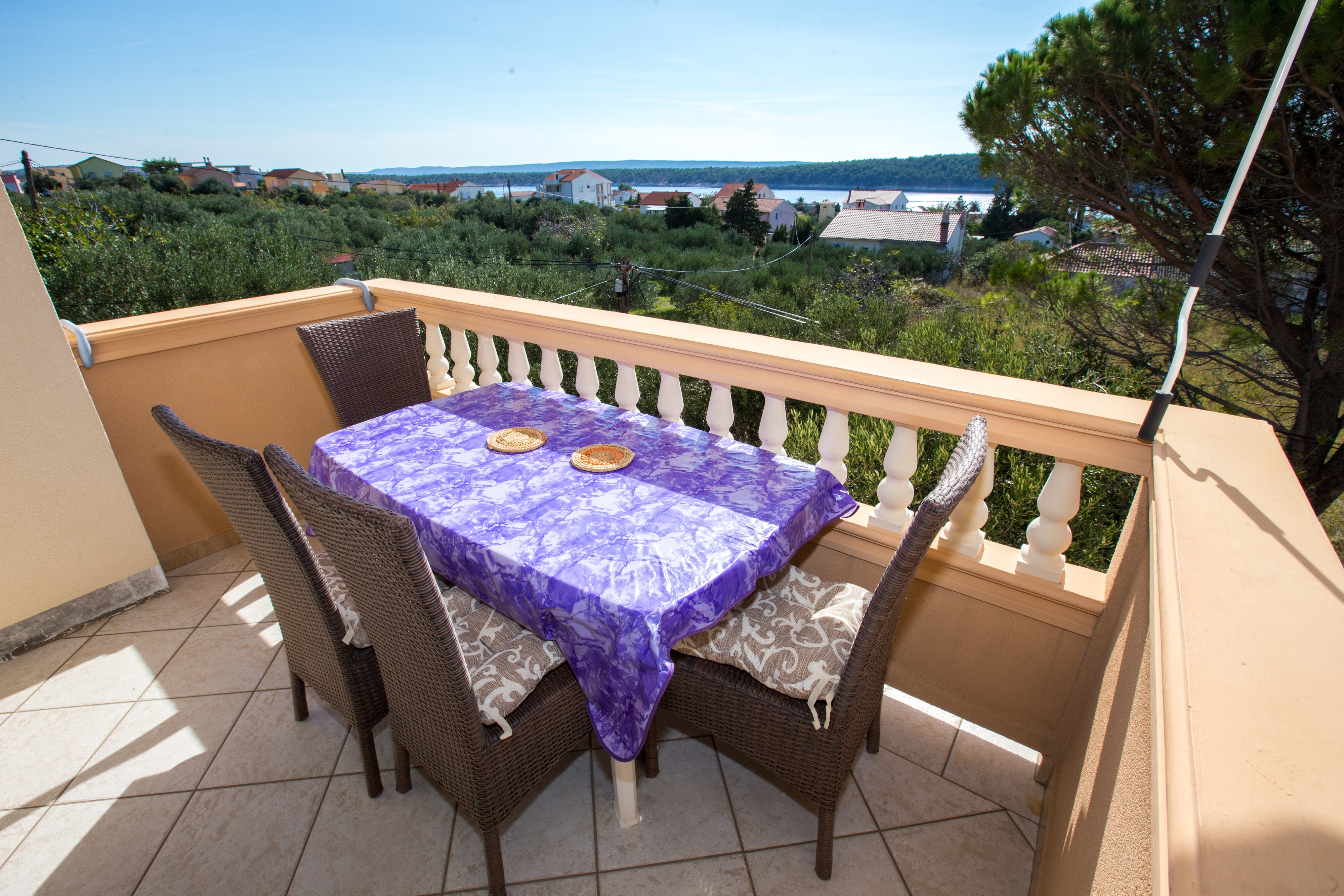 Two bedroom apartment with terrace and sea view Barbat, Rab  A-b