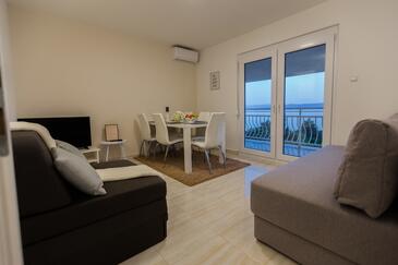 Dnevna soba Crikvenica, Dnevna soba v nastanitvi vrste studio-apartment, dostopna klima in WiFi.